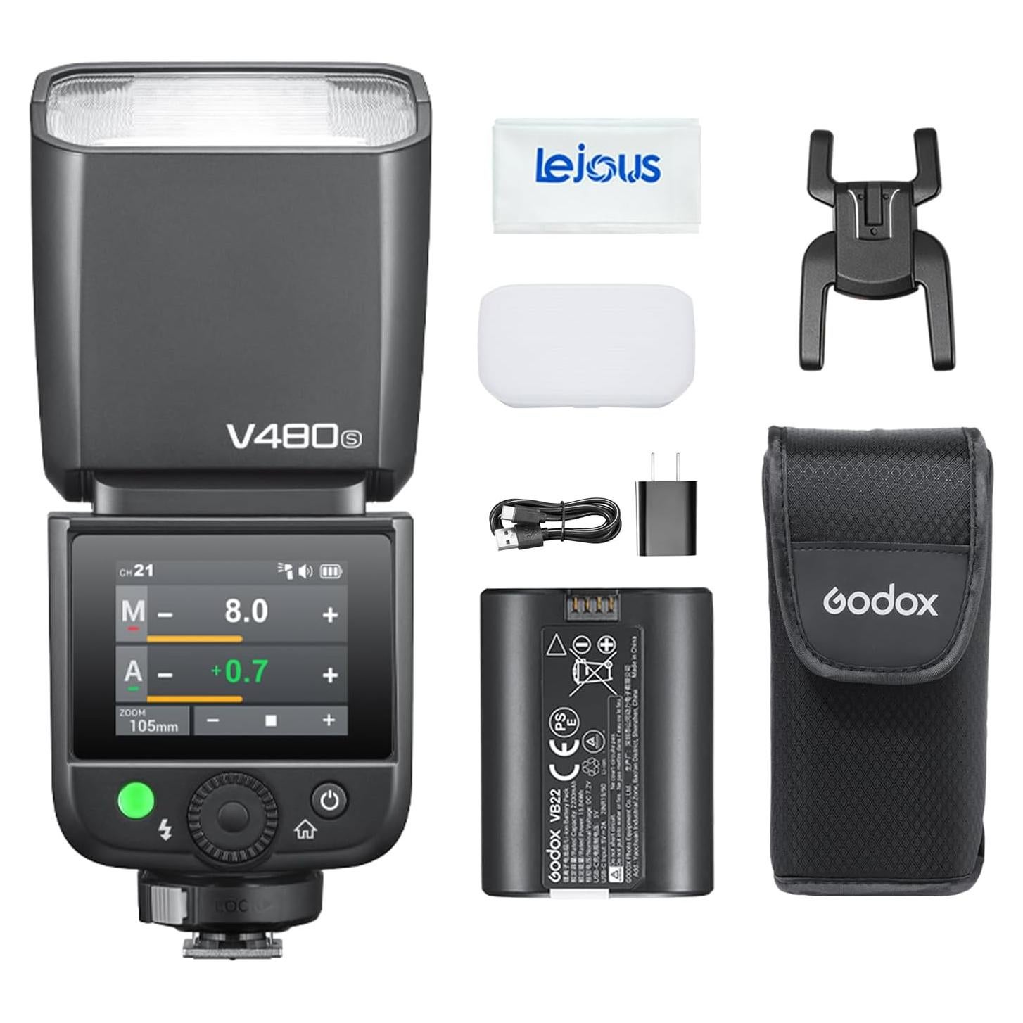 Flash Godox V480S para Sony, GN50, HSS 1/8000s, TTL Inalámbrico