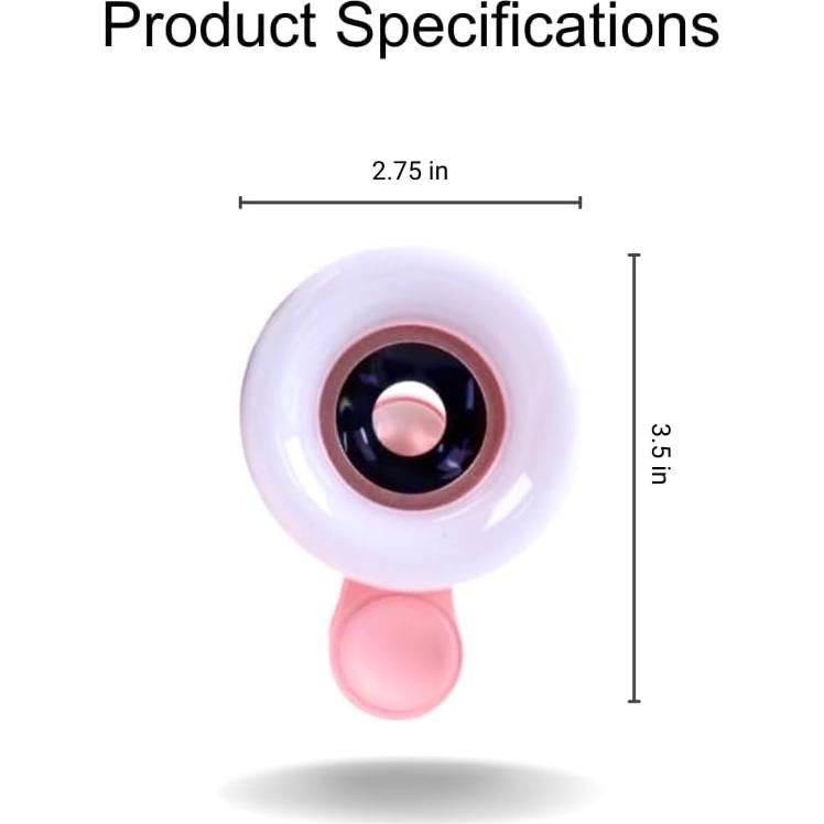 Lente Macro Clip-On 15x CosmoGlo con Luz LED Rosa