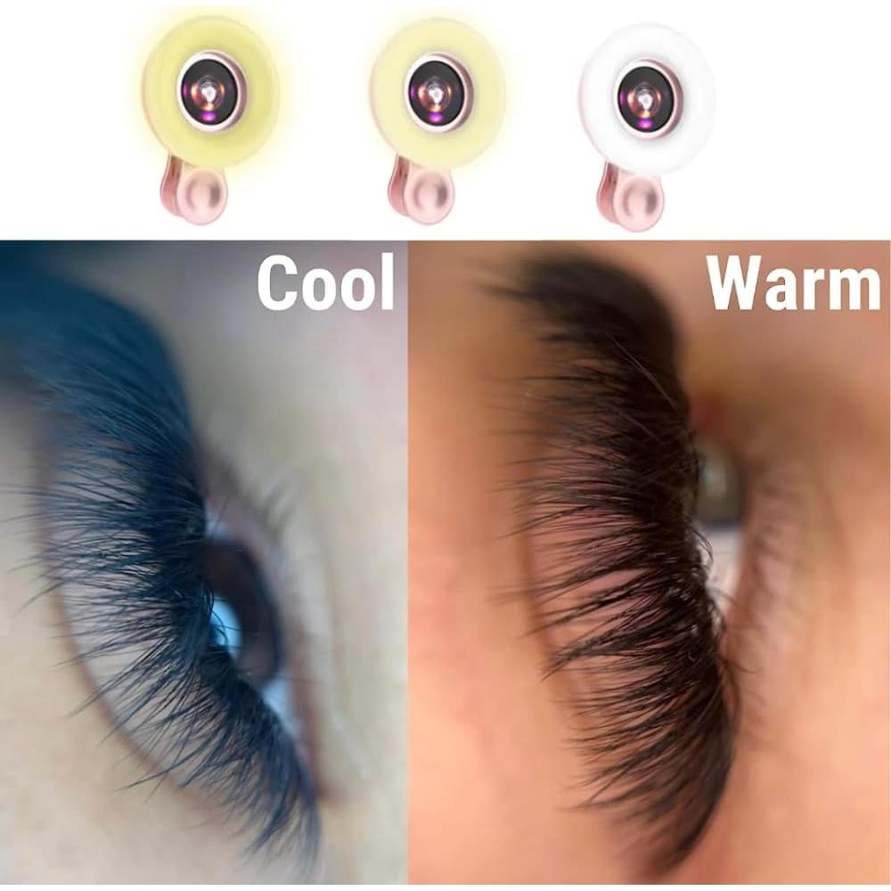 Lente Macro Clip-On 15x CosmoGlo con Luz LED Rosa