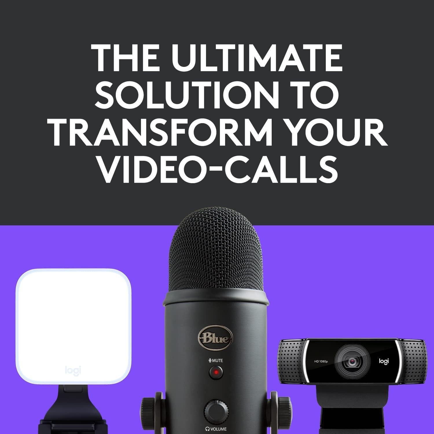 Paquete de Podcast Blue Yeti + Logitech C922x Pro + Litra Glow