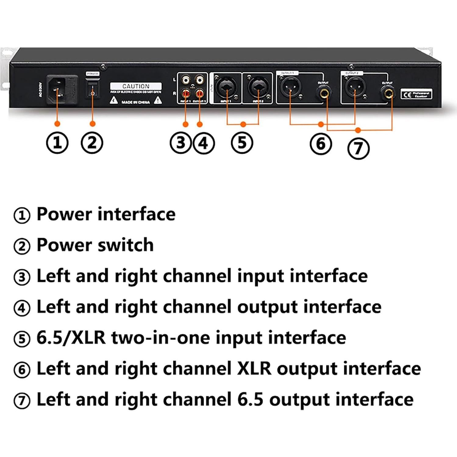 Ecualizador Gráfico Profesional CDULOKLB 31 Bandas LED 10 Efectos
