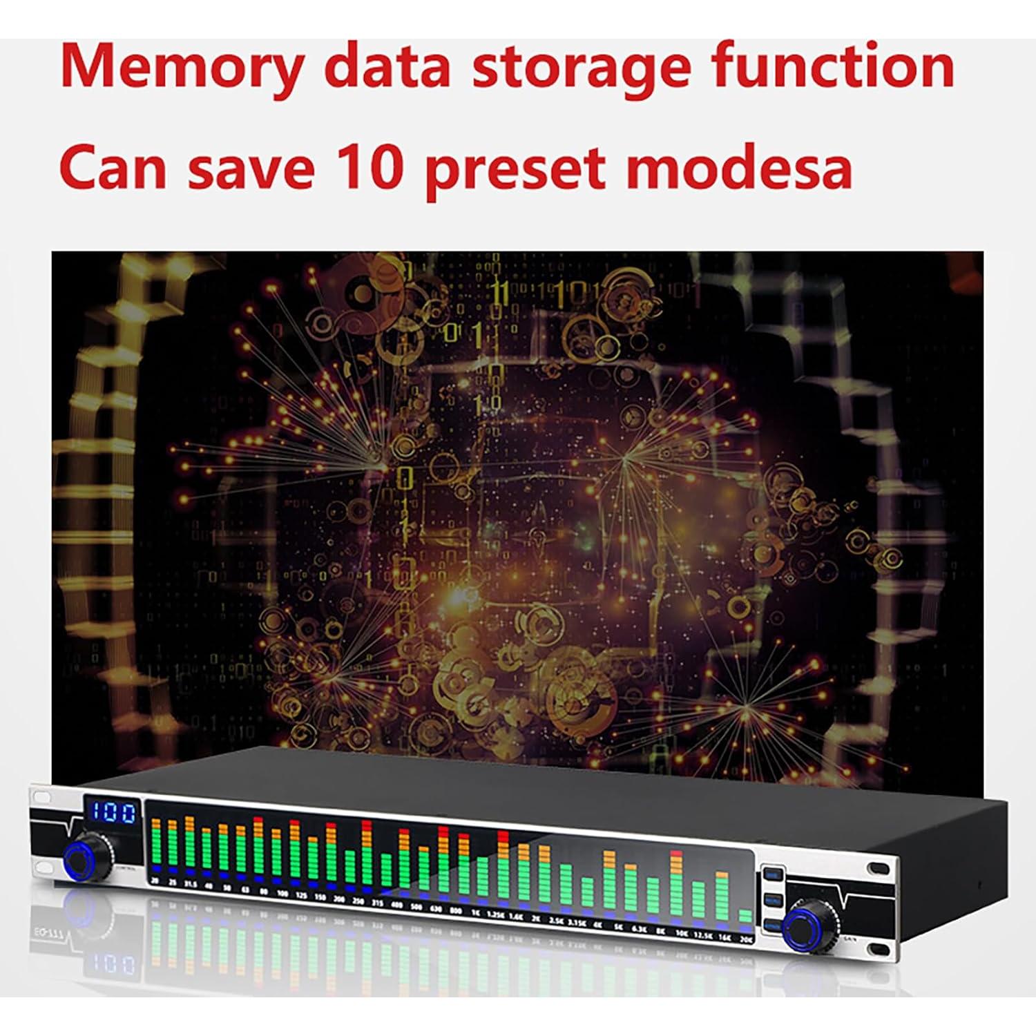 Ecualizador Gráfico Profesional CDULOKLB 31 Bandas LED 10 Efectos