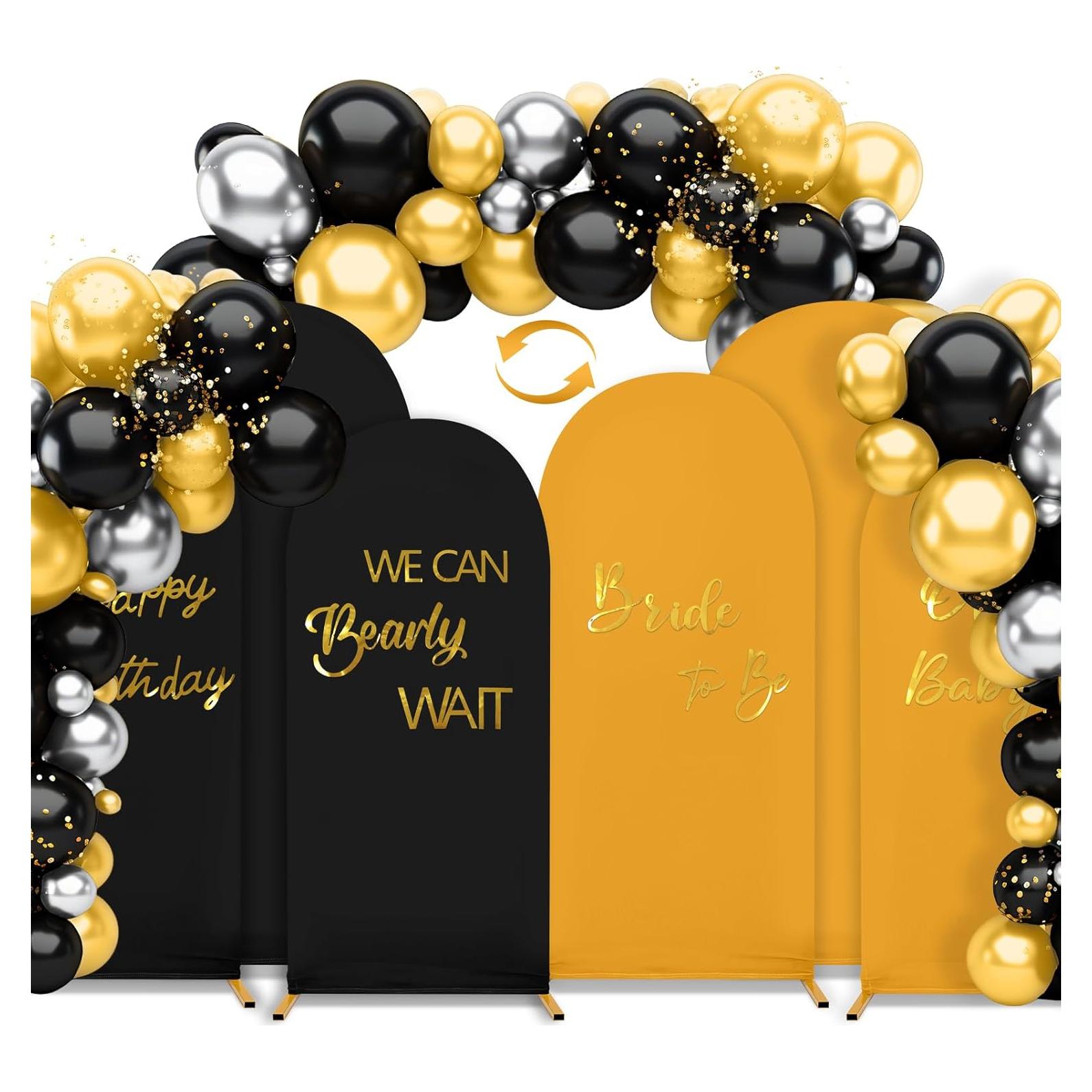 Juego de Cubiertas de Arco de Boda Spandex Doble Color 3 Pzas