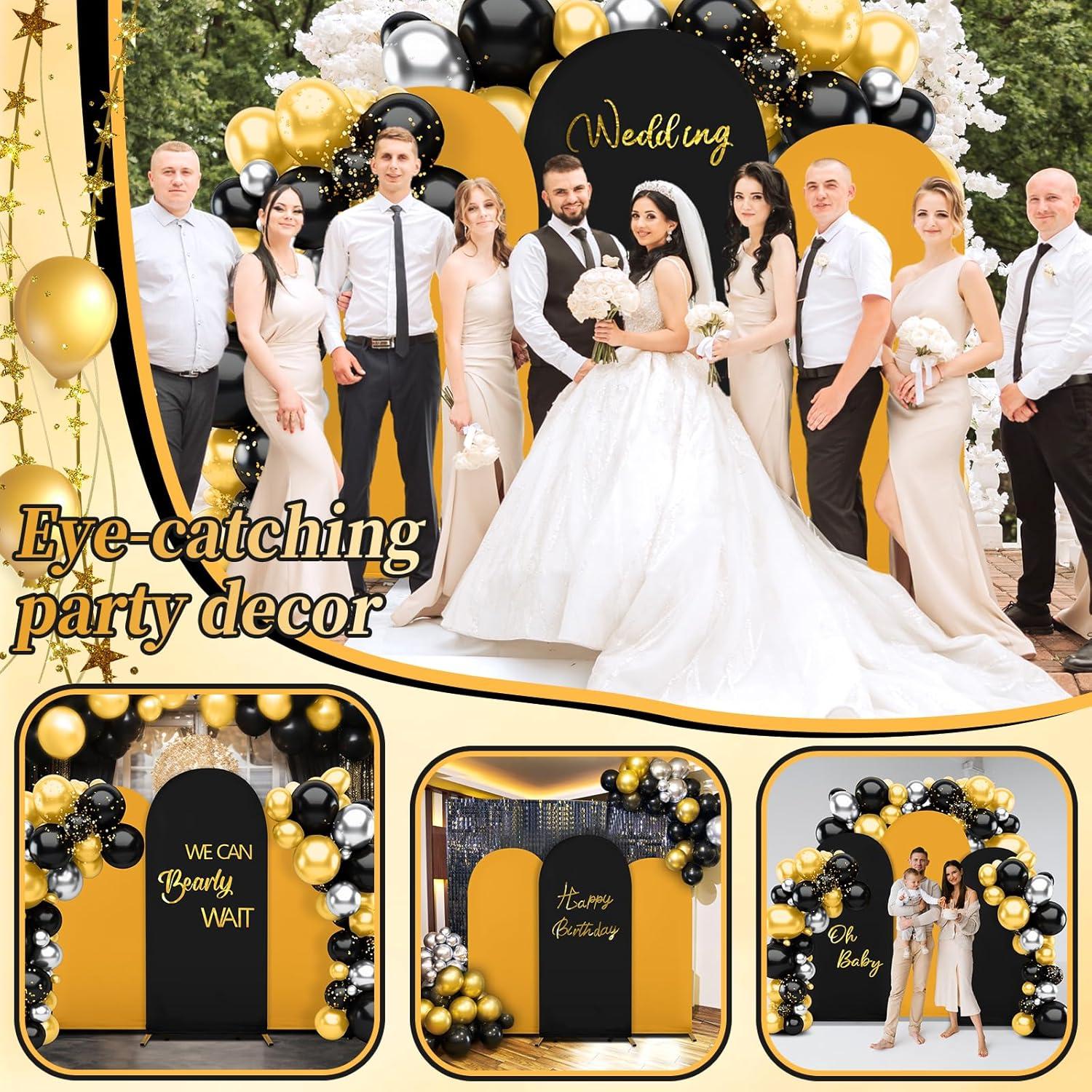 Juego de Cubiertas de Arco de Boda Spandex Doble Color 3 Pzas