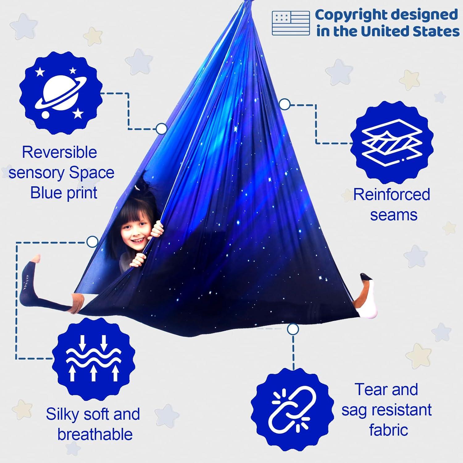 Columpio Sensorial HiCamer para Niños 152x152 cm Azul