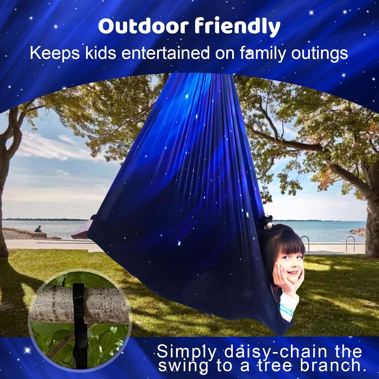 Columpio Sensorial HiCamer para Niños 152x152 cm Azul