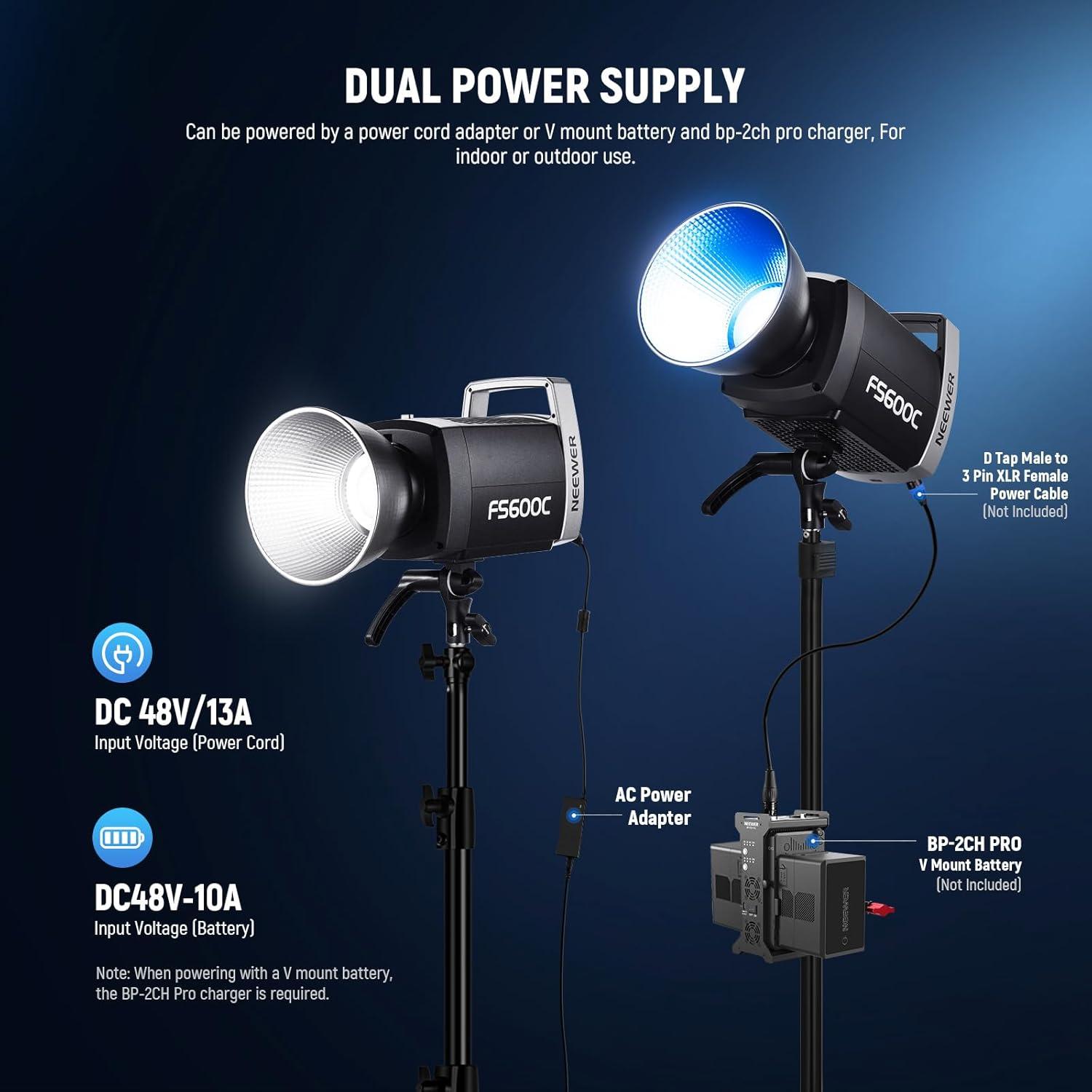 Luz de Video LED RGB NEEWER FS600C 600W 2500-7500K Control DMX