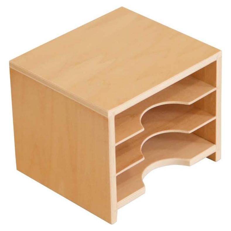 Gabinete Montessori Outlet para Tarjetas Geométricas 3 Estantes