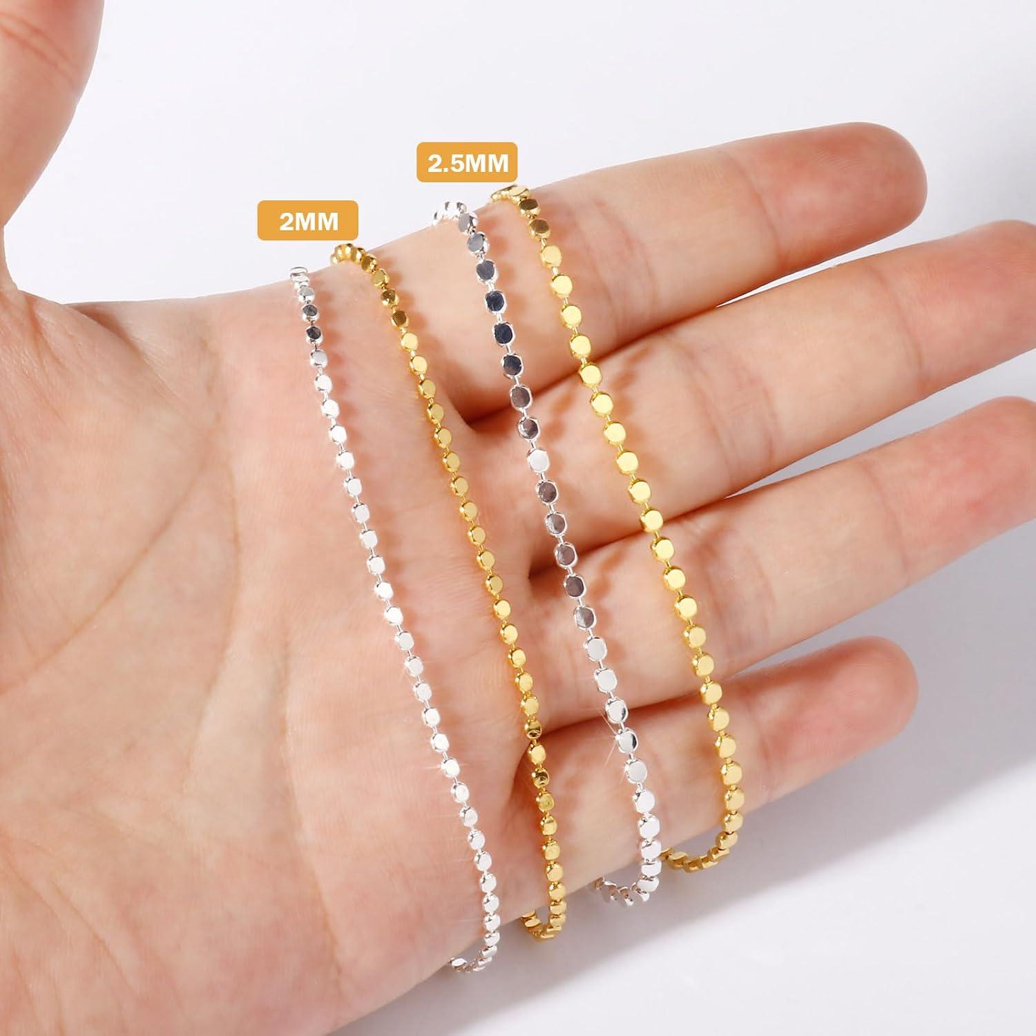 Cadena de Puntos Dorados Cadikez 5.03m 2.5mm Latón Baño Oro