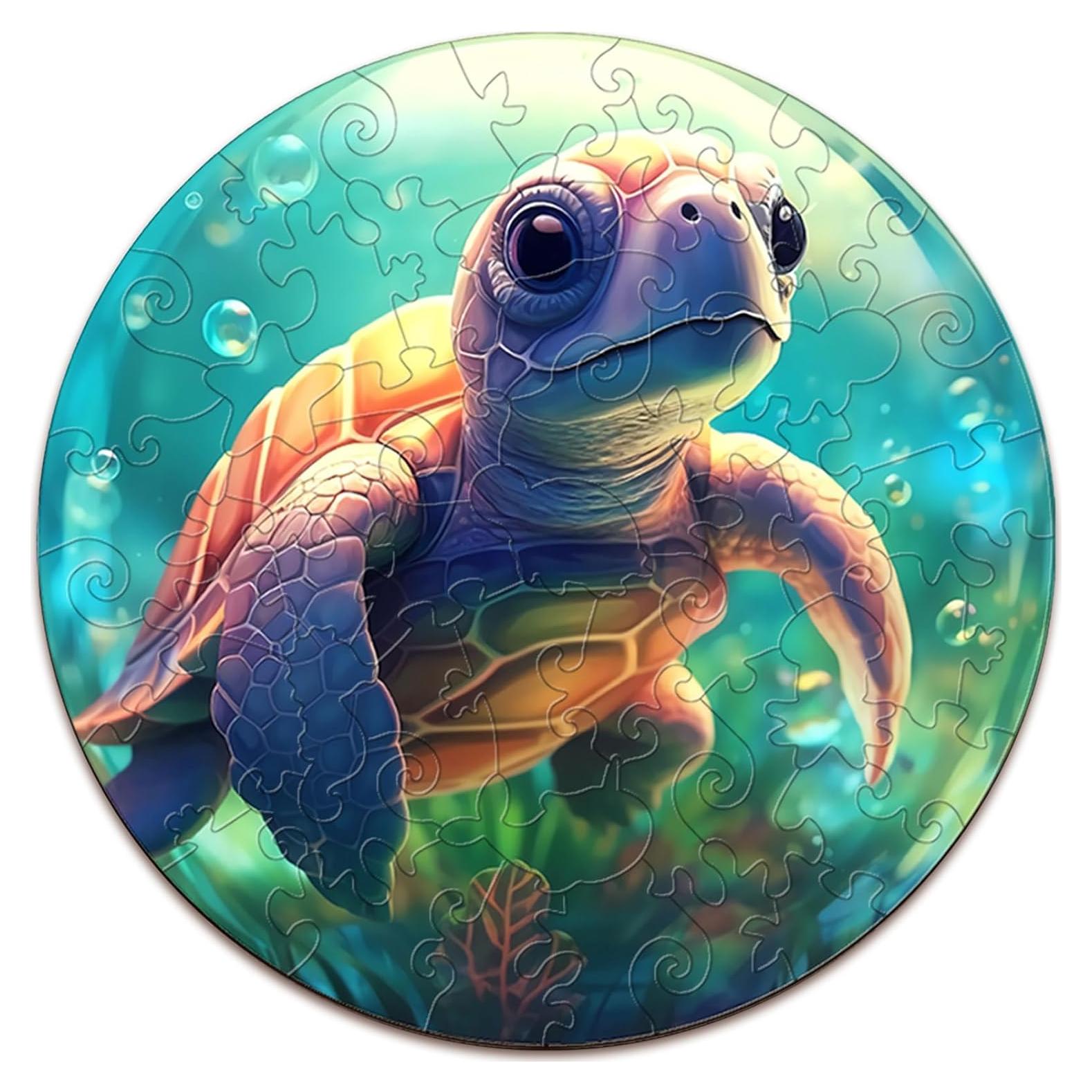 Rompecabezas de Madera Tortuga Bebé AEEKDOOK 50 Piezas 29x29cm