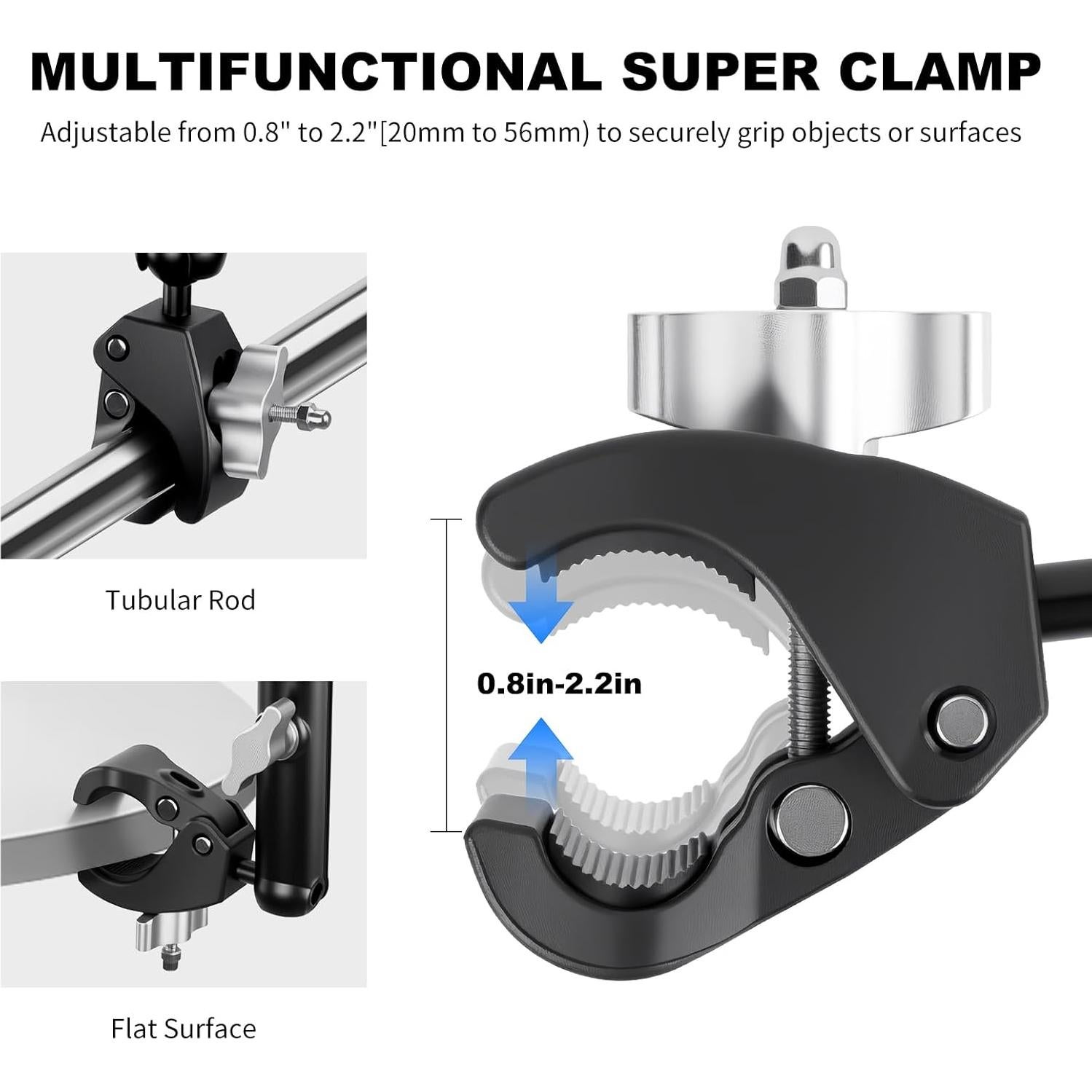 Soporte Doble Super Clamp Laetasss para Cámara y Paraguas