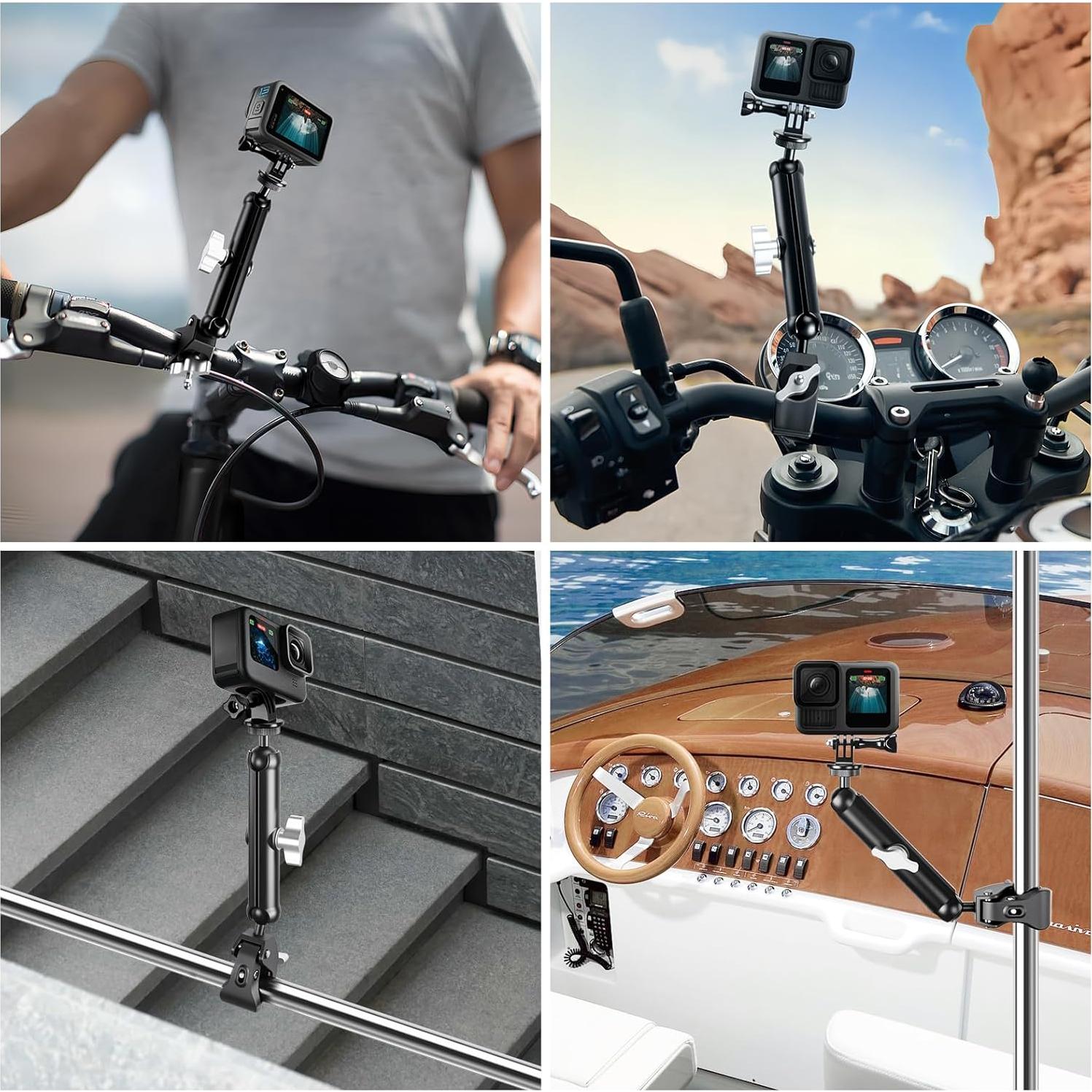 Soporte Doble Super Clamp Laetasss para Cámara y Paraguas