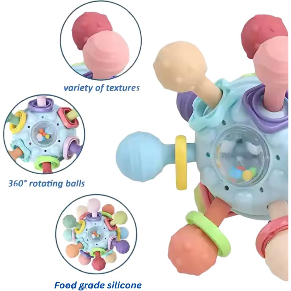 Mordedor y Sonajero Neddicky Azul Claro - Silicona Segura