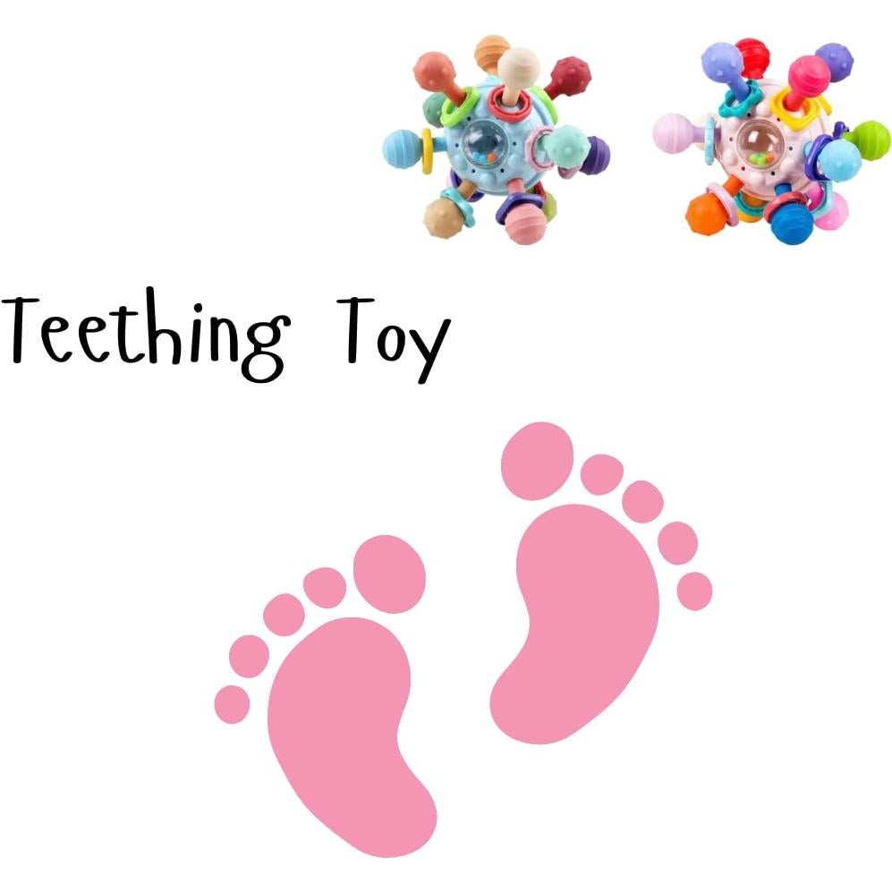 Mordedor y Sonajero Neddicky Azul Claro - Silicona Segura