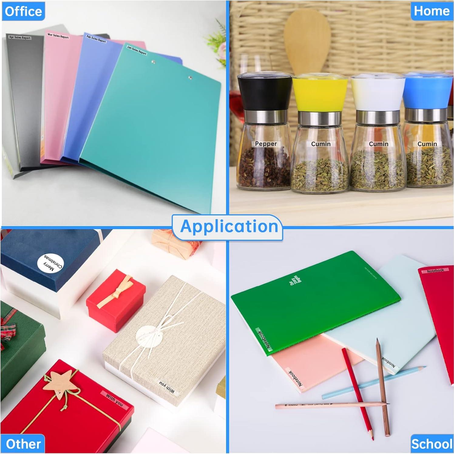 Cinta de Etiquetado Unismar TZe-111 6mm Negro Transparente 6-Pack