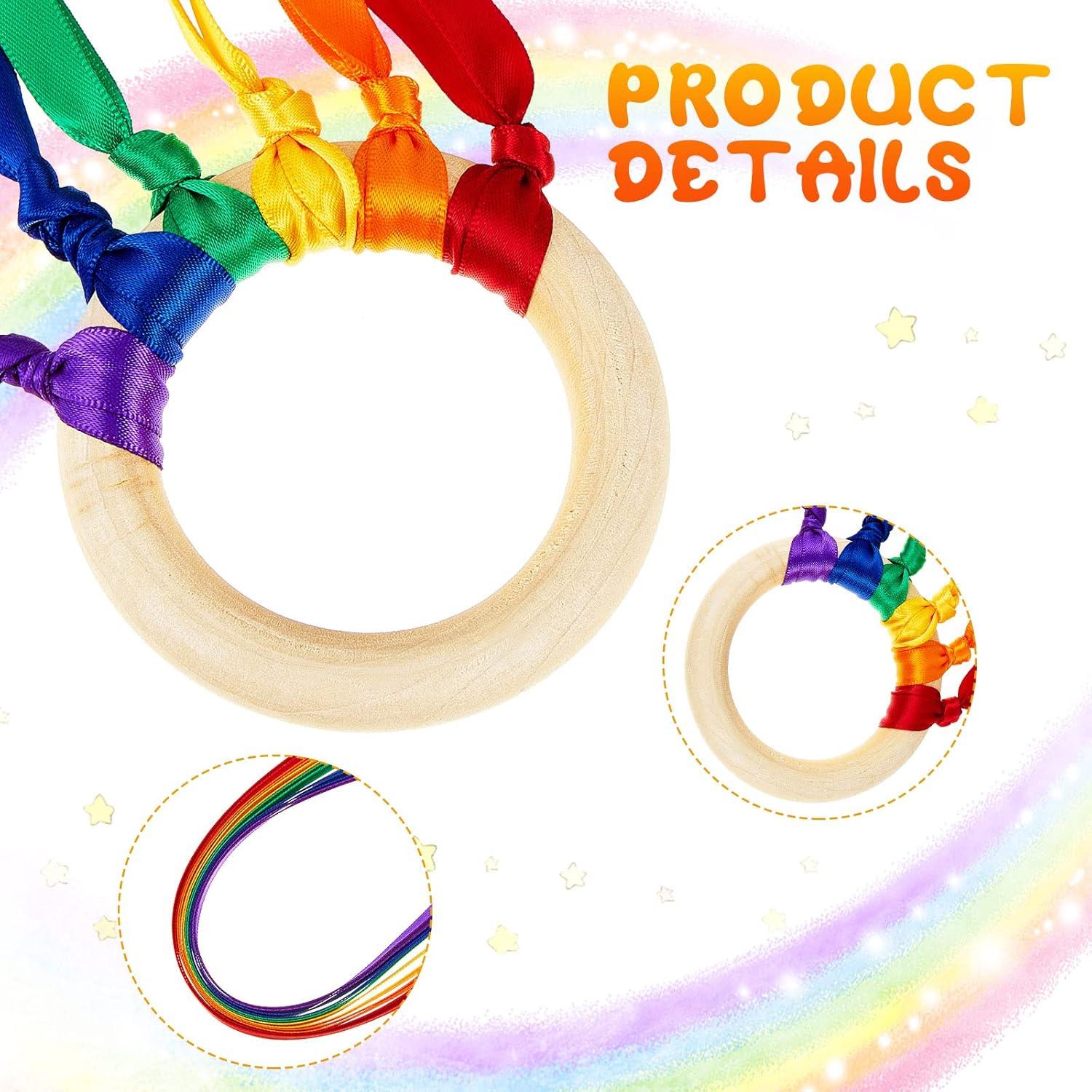 Cometa de Mano Arcoíris Junkin - 24 Pzs Cintas de Danza