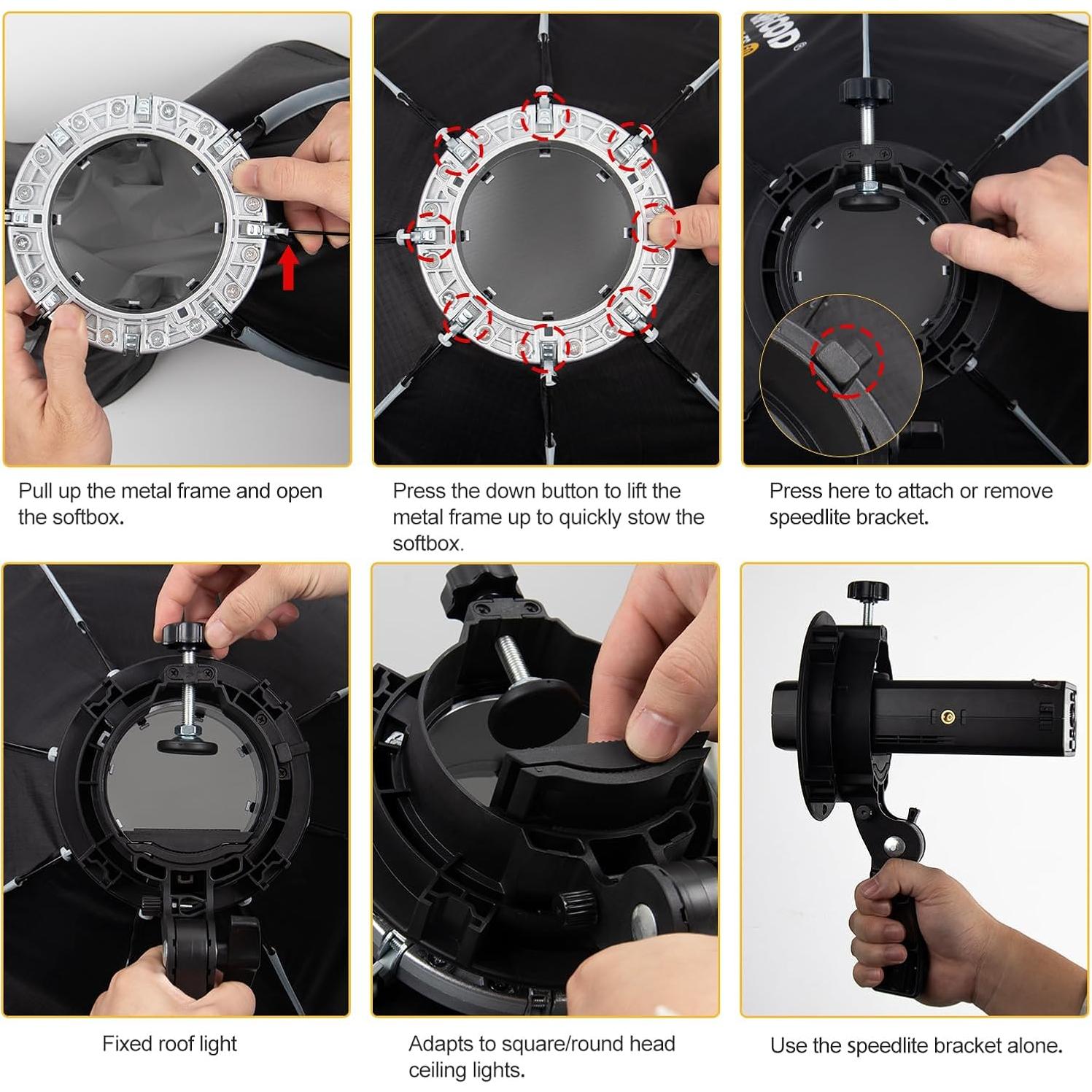 Softbox Plegable LAPGOOD FS60 60cm con Montura Bowens