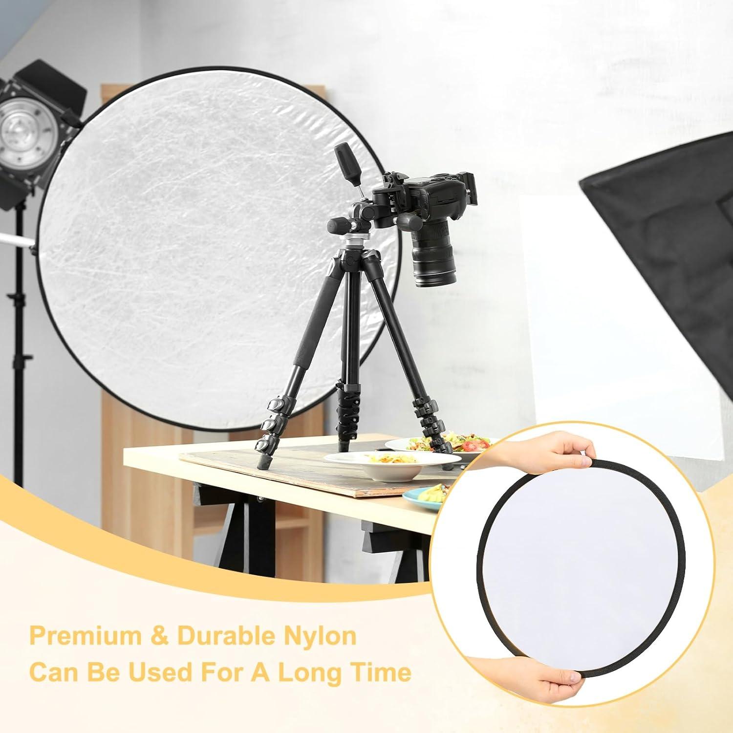 Reflector Fotográfico 60cm PATIKIL 2 en 1 Plata/Blanco