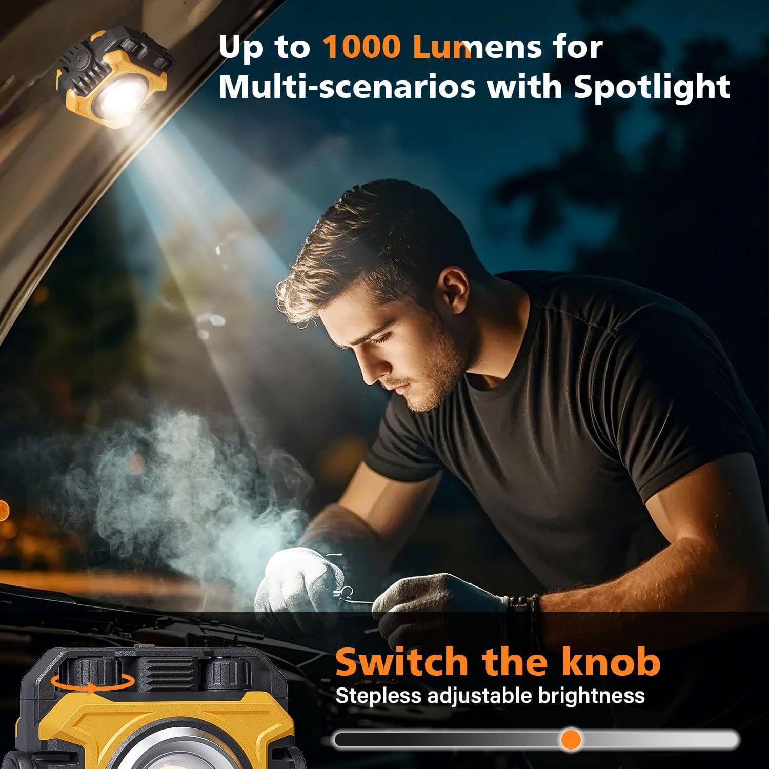 Luz de Trabajo Recargable Samyoung 2 Piezas 2400LM 360°