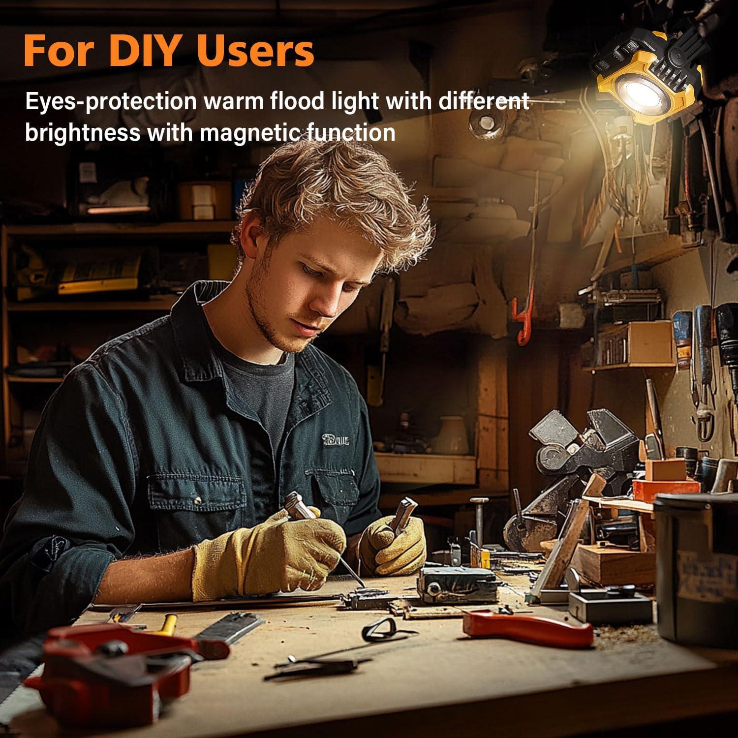 Luz de Trabajo Recargable Samyoung 2 Piezas 2400LM 360°