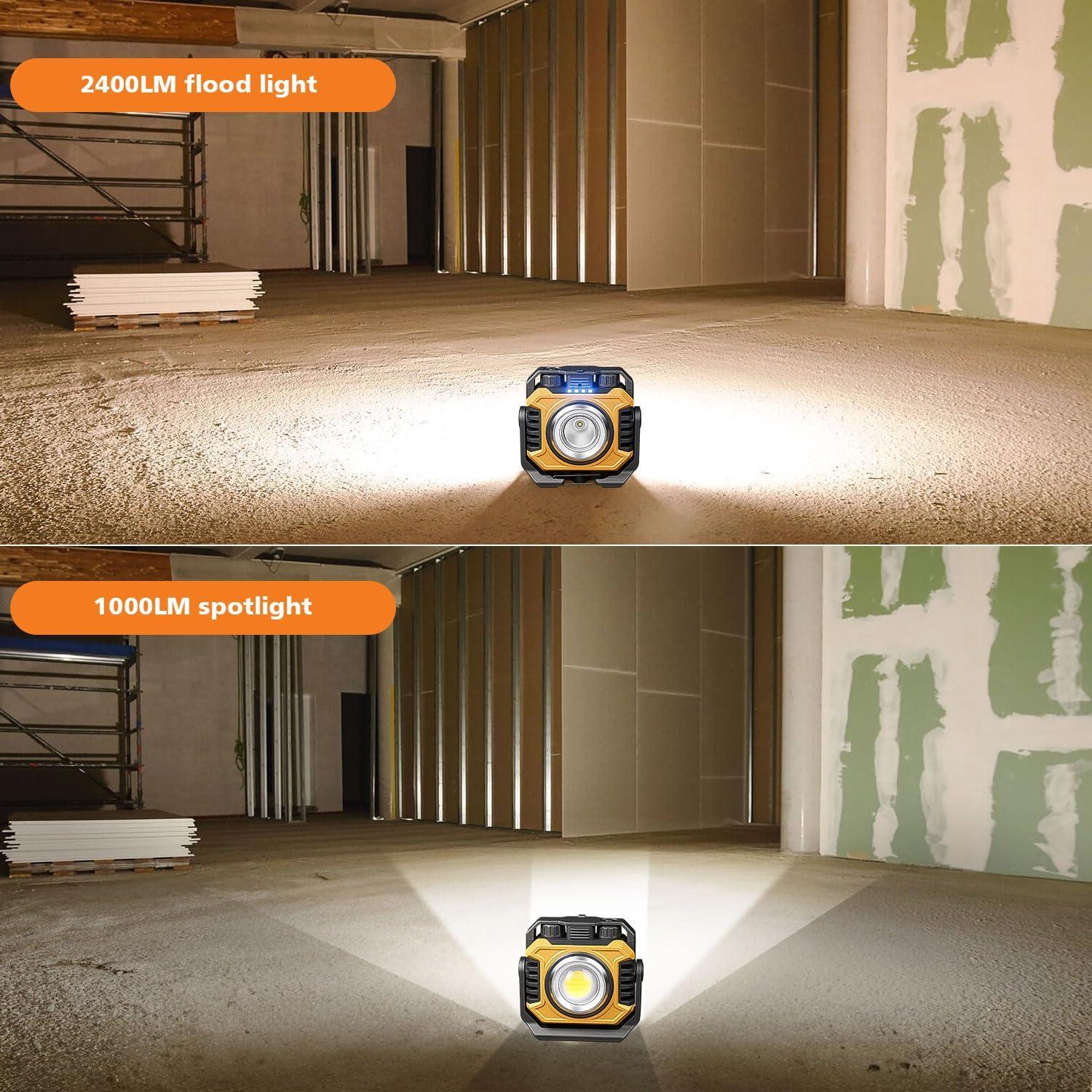 Luz de Trabajo Recargable Samyoung 2 Piezas 2400LM 360°