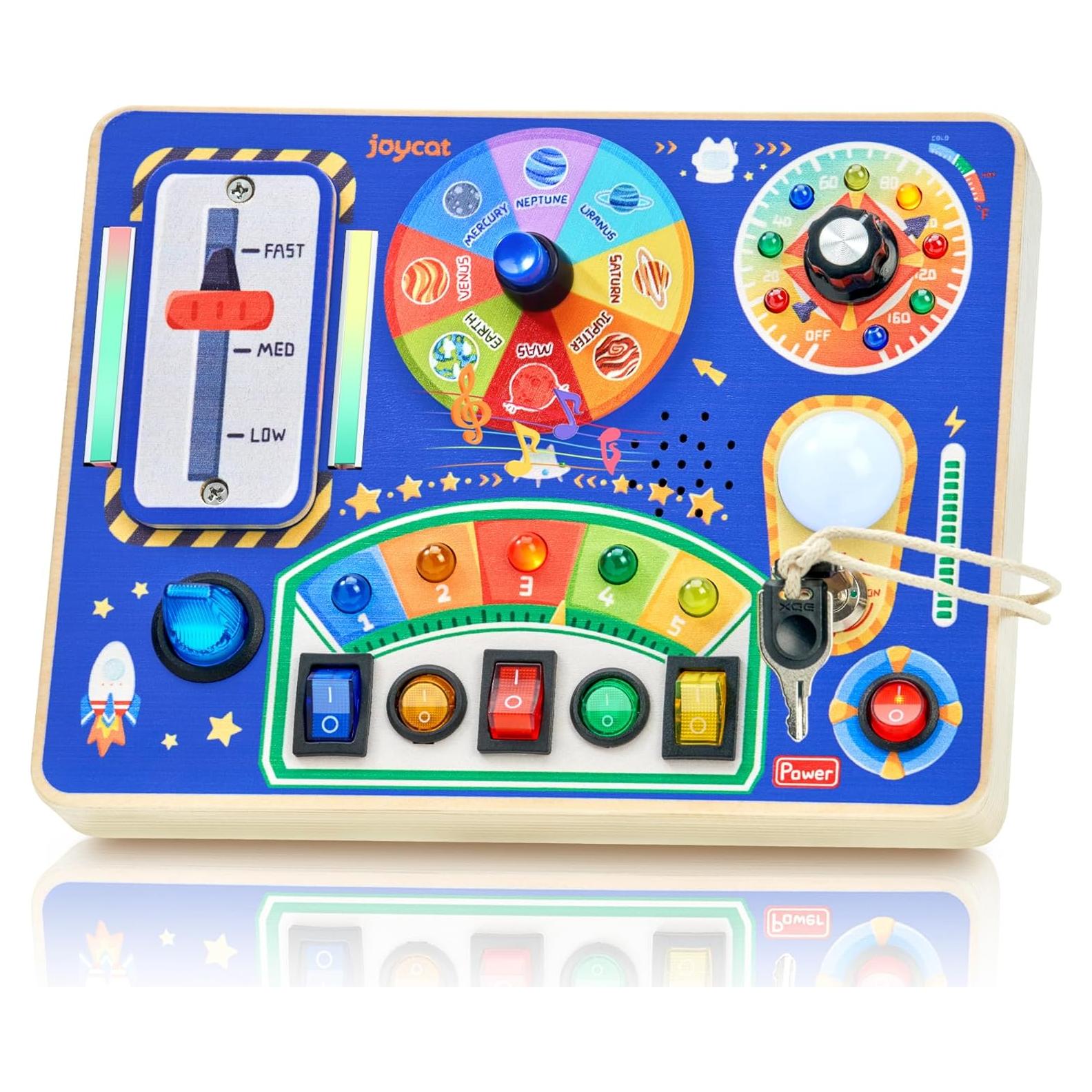 Tablero Ocupado LED JoyCat para Niños 1-3 Años, Madera