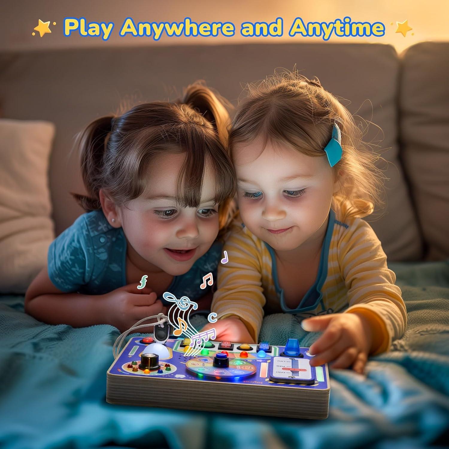 Tablero Ocupado LED JoyCat para Niños 1-3 Años, Madera