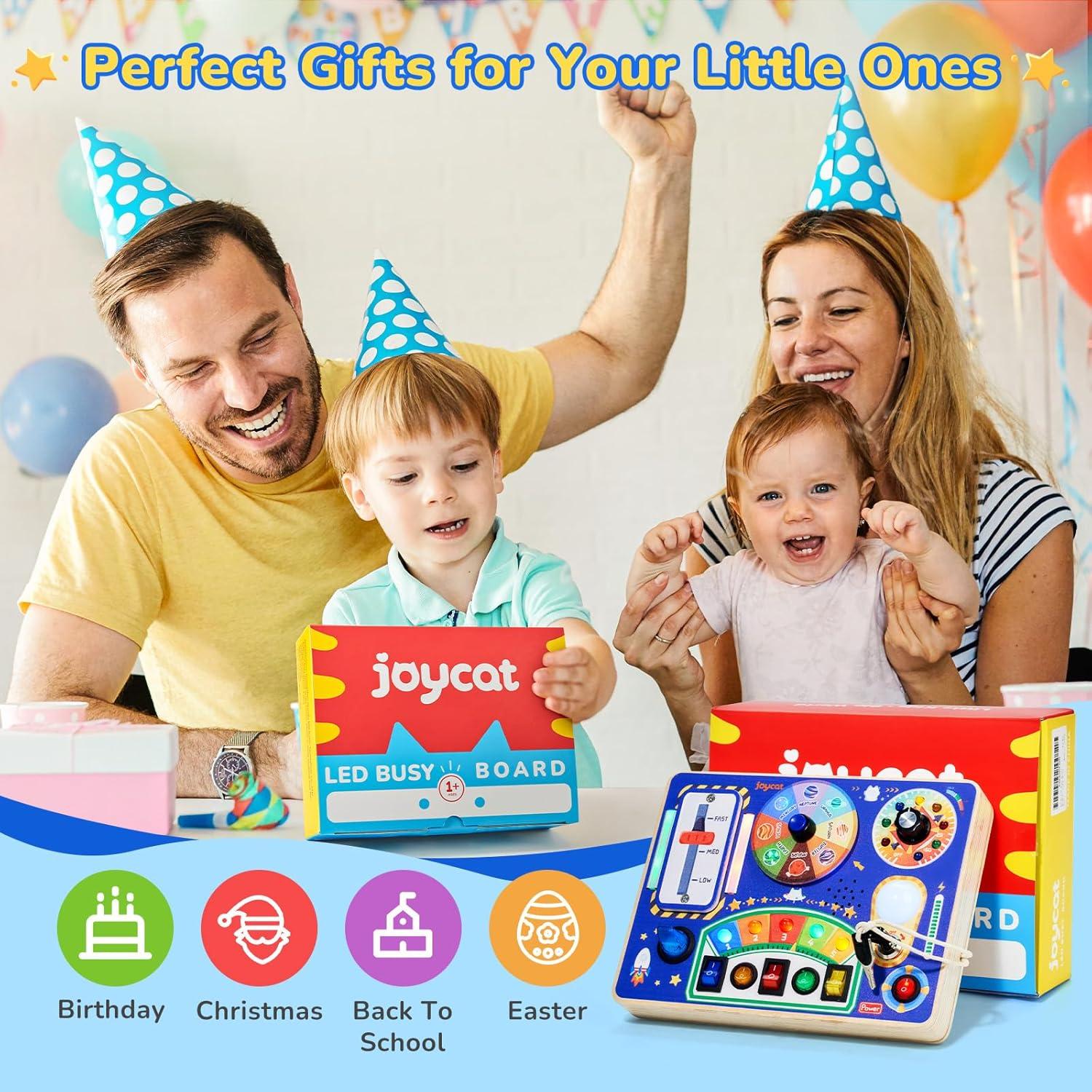 Tablero Ocupado LED JoyCat para Niños 1-3 Años, Madera