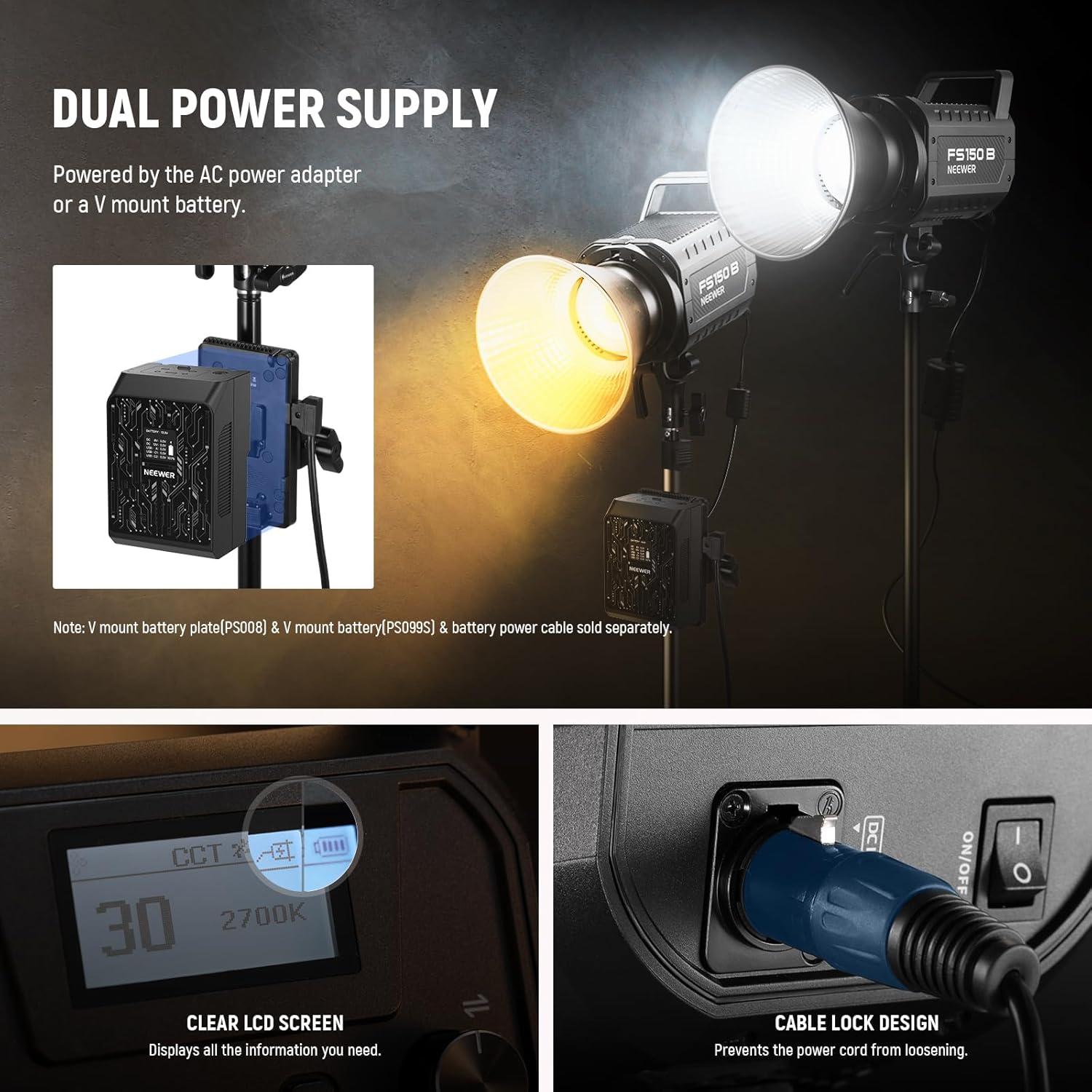 Luz de Video LED NEEWER FS150B 130W Bi Color 2700K-6500K