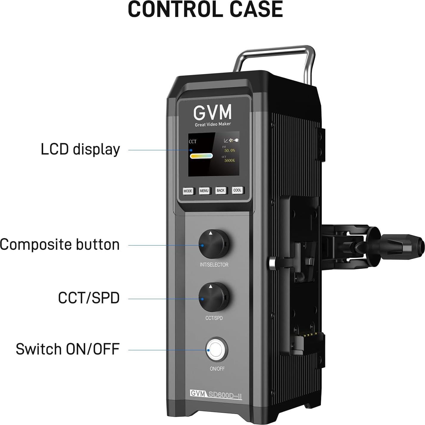 Luz de Video LED Bi-Color GVM SD600D 600W 2700K-6800K