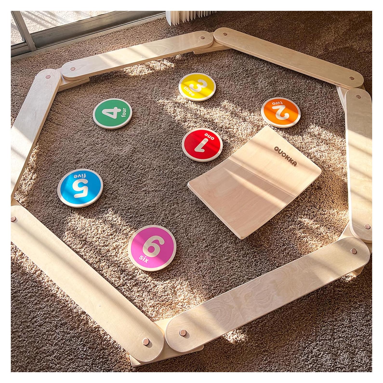 Conjunto de Juego Interior Quokka BalanceSet - Viga y Discos de Madera