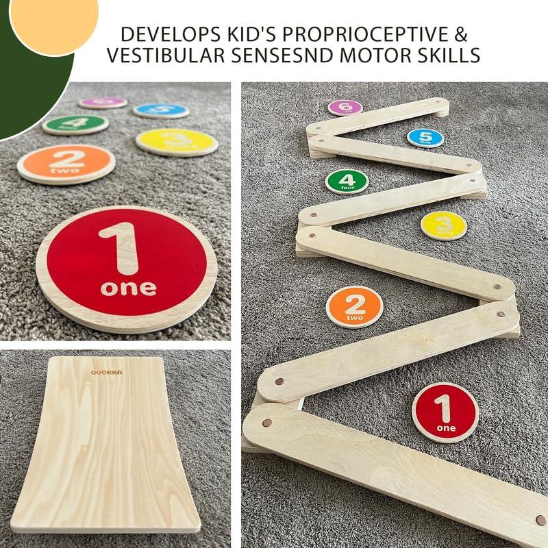 Conjunto de Juego Interior Quokka BalanceSet - Viga y Discos de Madera