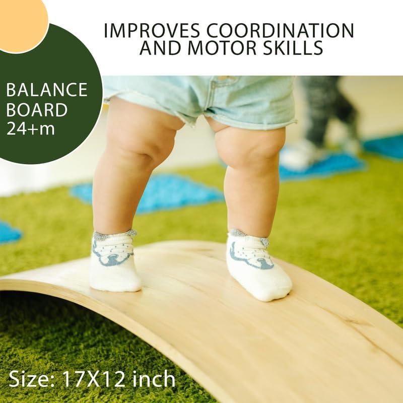 Conjunto de Juego Interior Quokka BalanceSet - Viga y Discos de Madera