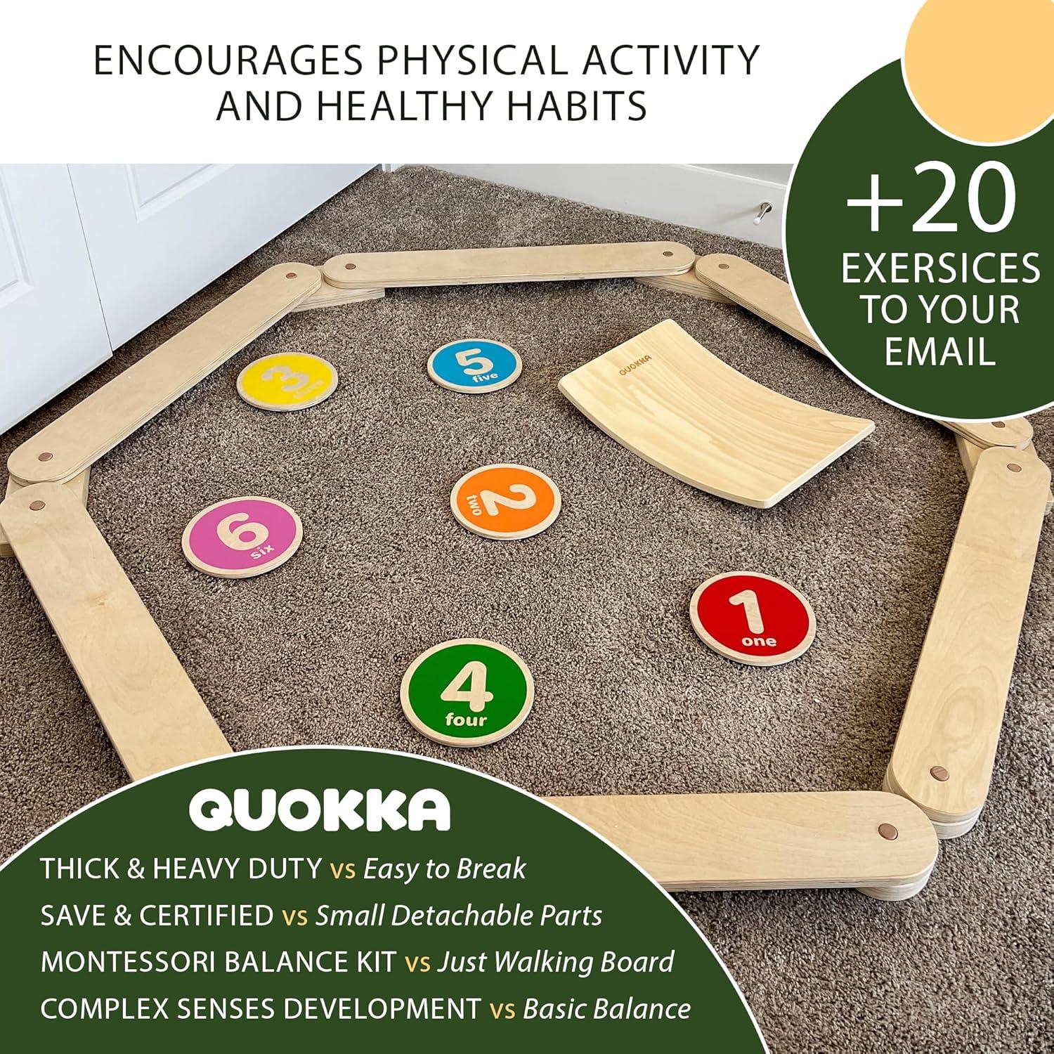 Conjunto de Juego Interior Quokka BalanceSet - Viga y Discos de Madera