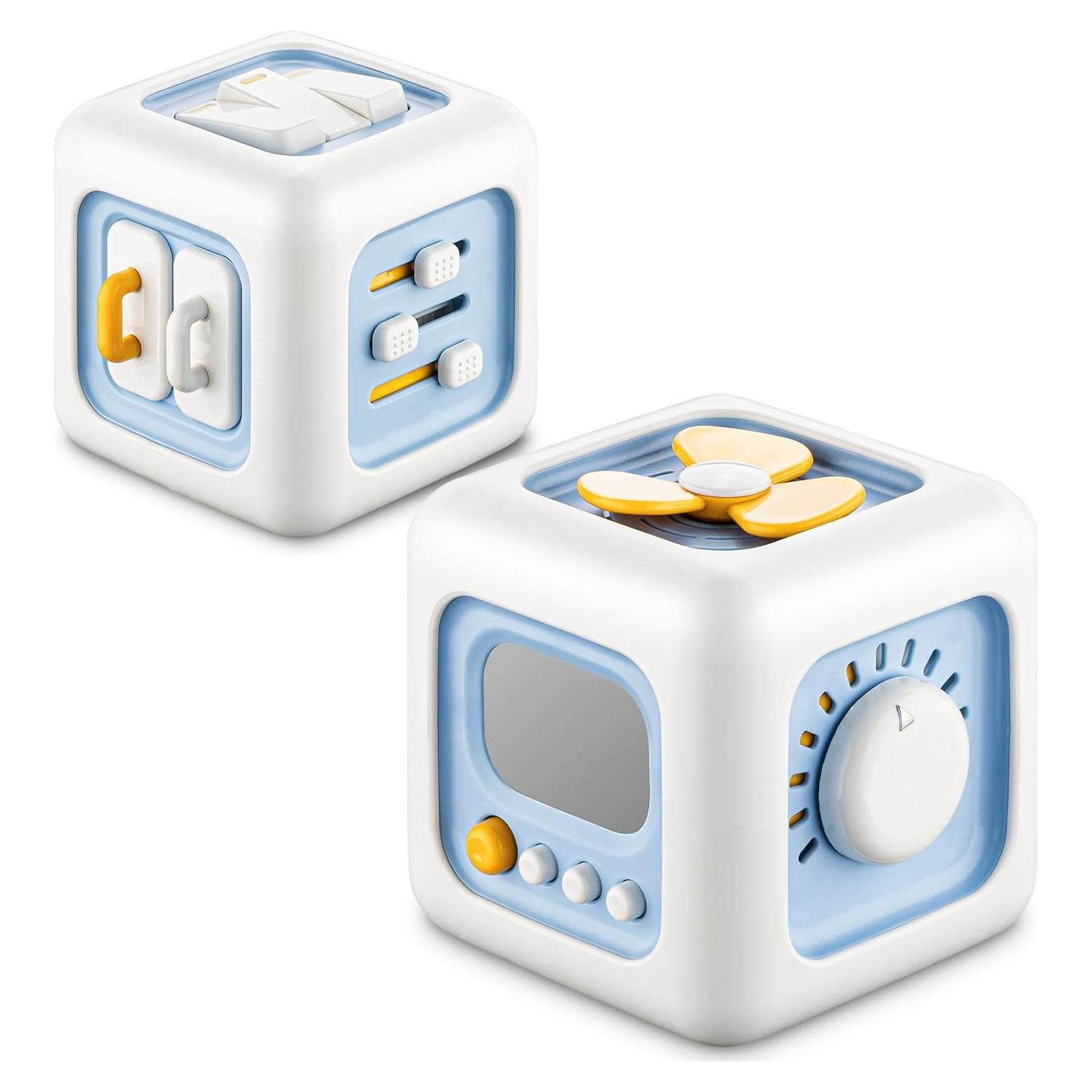 Cubo Ocupado Montessori Azul para Niños 1-3 Años - Juguete Educativo