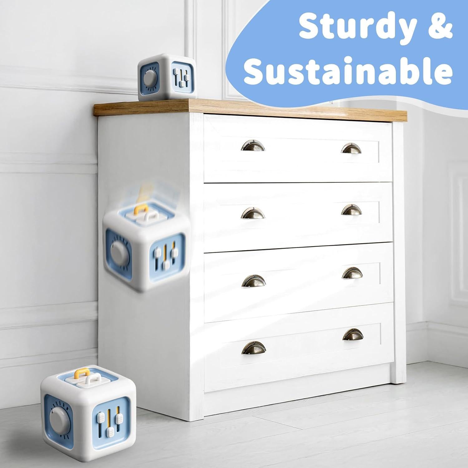 Cubo Ocupado Montessori Azul para Niños 1-3 Años - Juguete Educativo