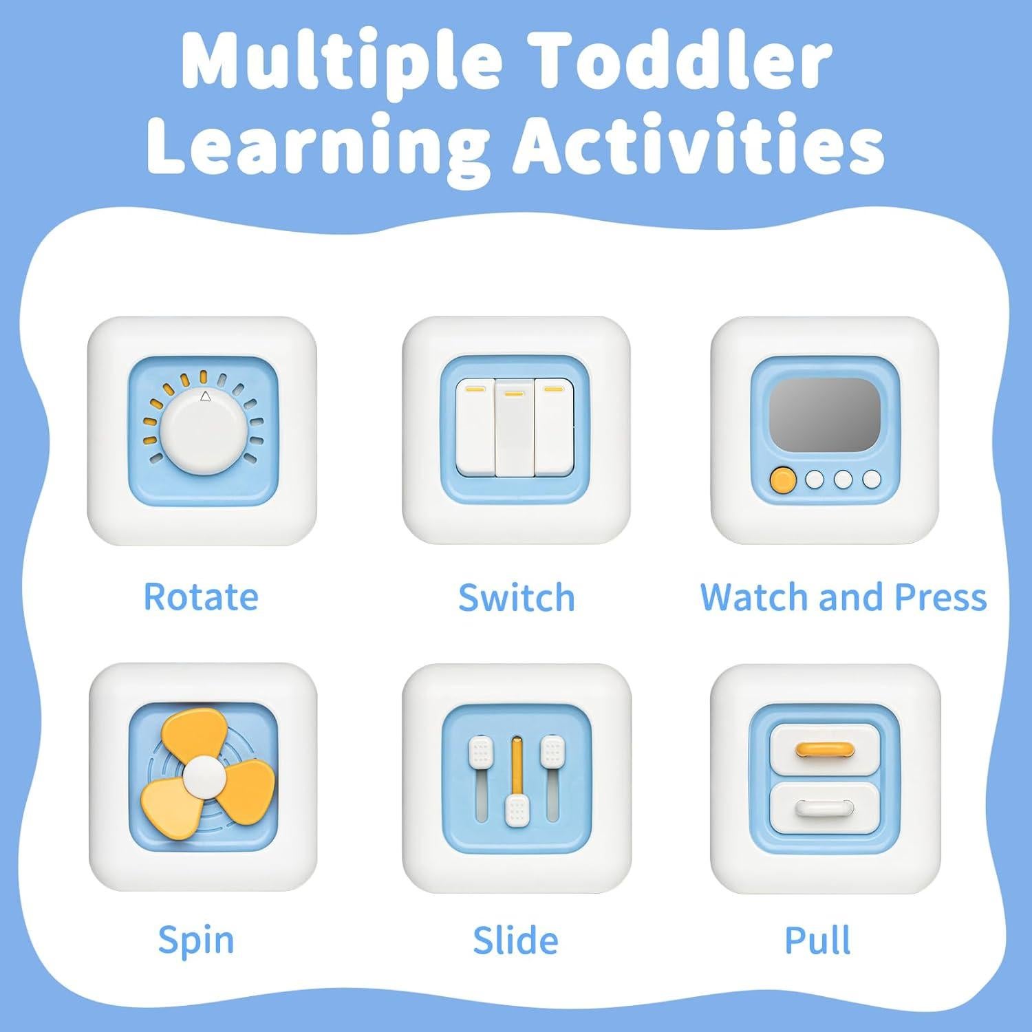 Cubo Ocupado Montessori Azul para Niños 1-3 Años - Juguete Educativo