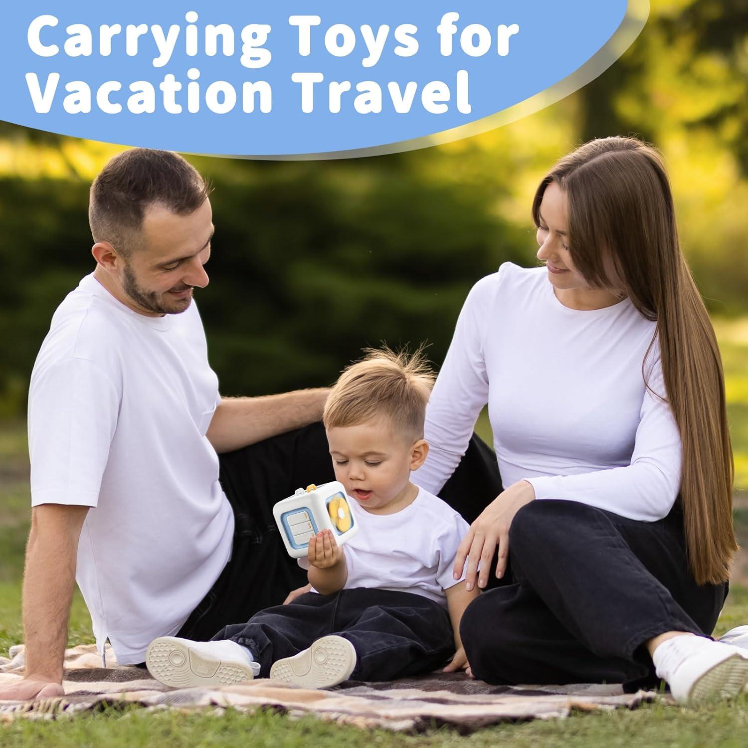 Cubo Ocupado Montessori Azul para Niños 1-3 Años - Juguete Educativo