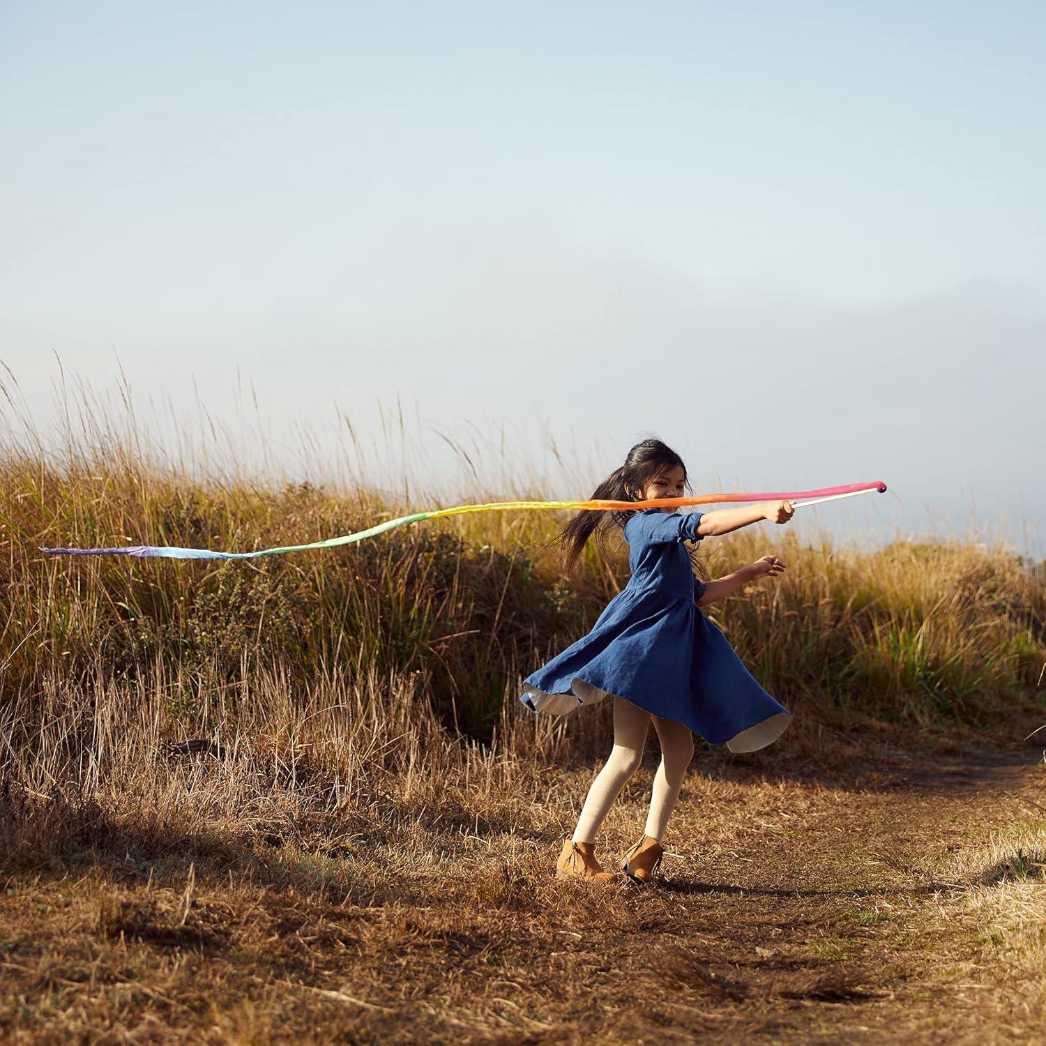 Streamer Arcoíris Seda de Sarah - Varita 2.44 m para Niños