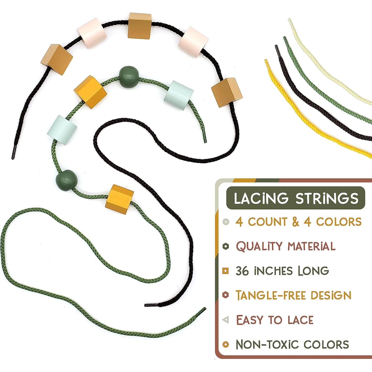 Cuentas de Madera LMC Products 125 Piezas para Niños 3+ Años