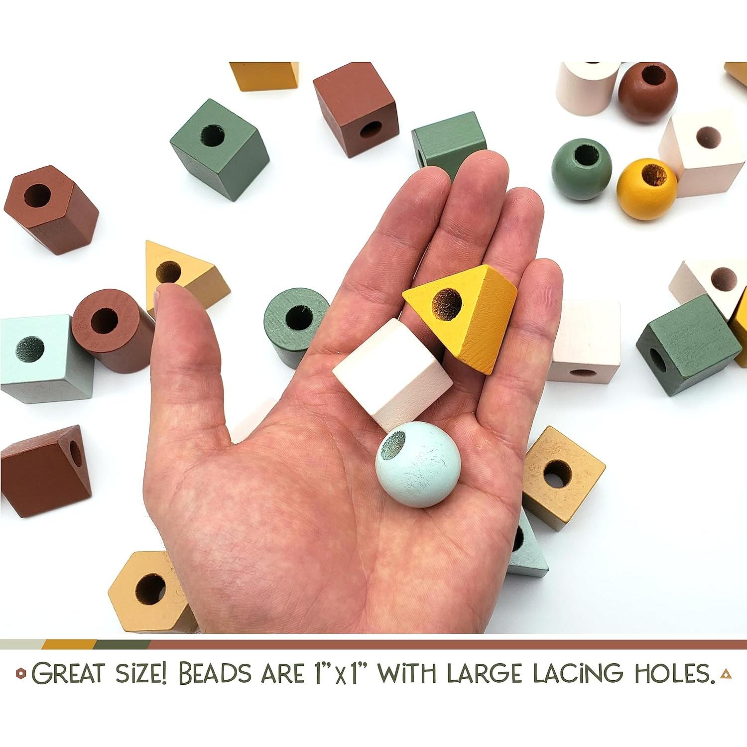 Cuentas de Madera LMC Products 125 Piezas para Niños 3+ Años