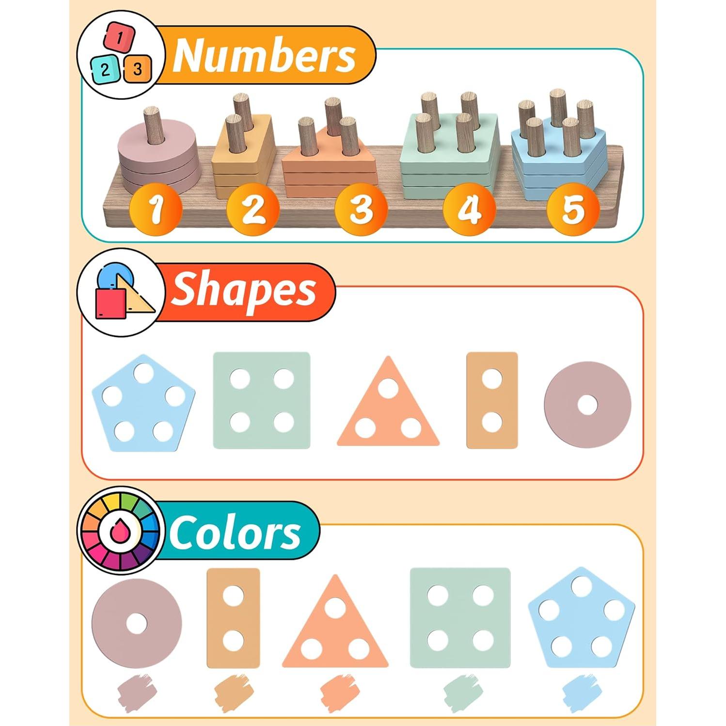 Juguetes Montessori de Madera kecristv para Niños 1-3 Años