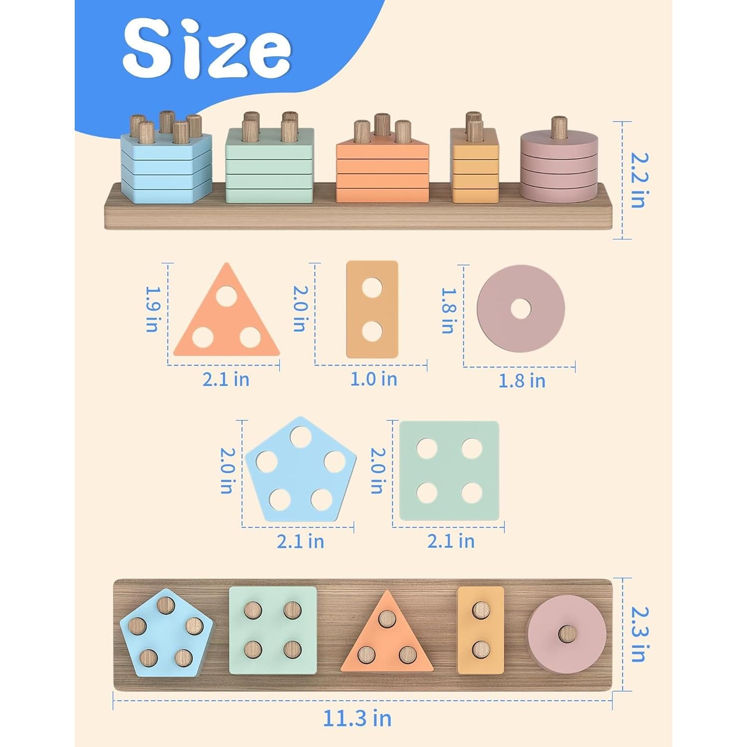 Juguetes Montessori de Madera kecristv para Niños 1-3 Años