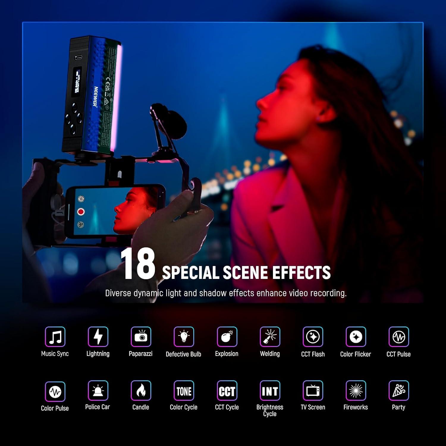 Kit de Iluminación LED RGB NEEWER 660 PRO 50W con Varita