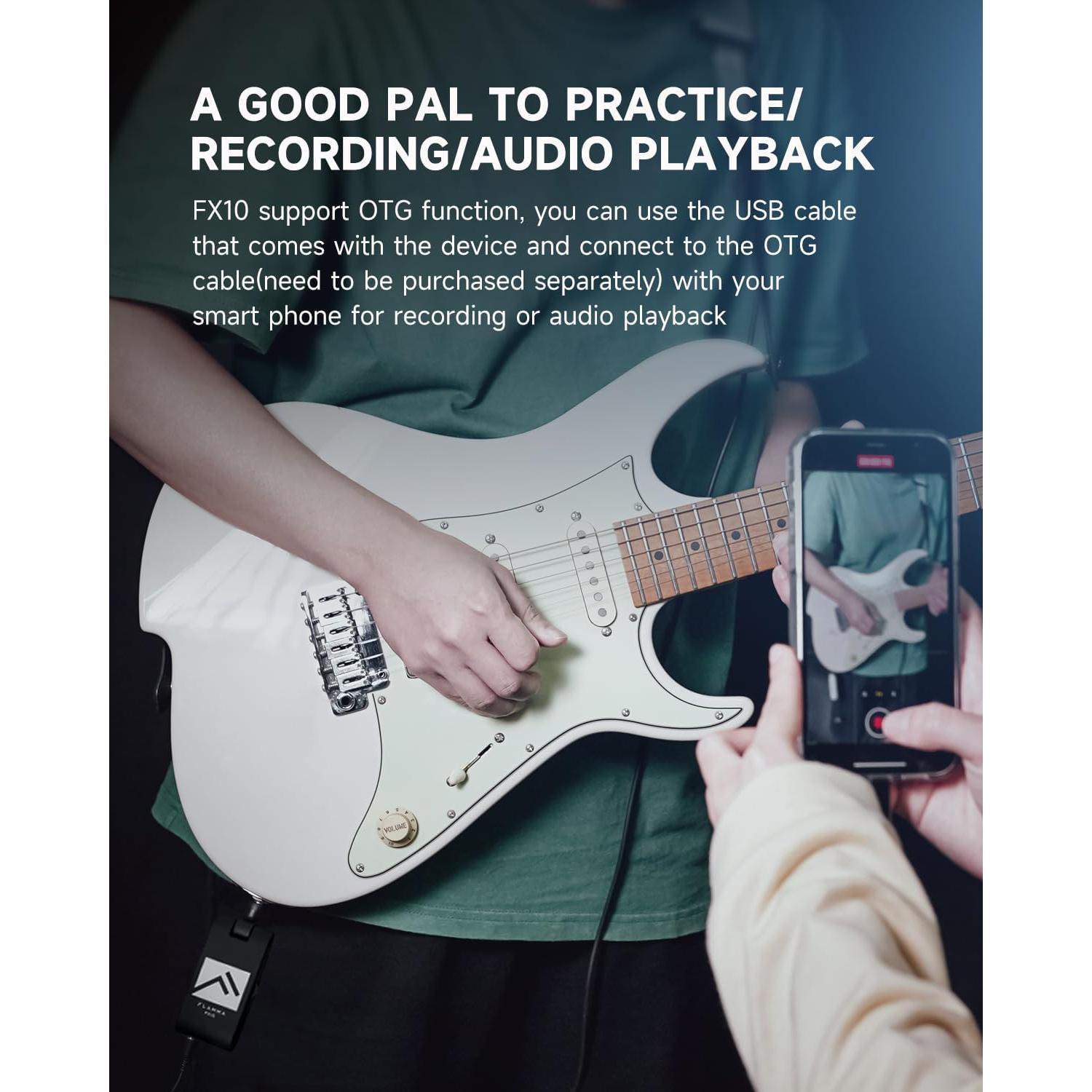 Amplificador de Auriculares para Guitarra FLAMMA FX10 Bluetooth