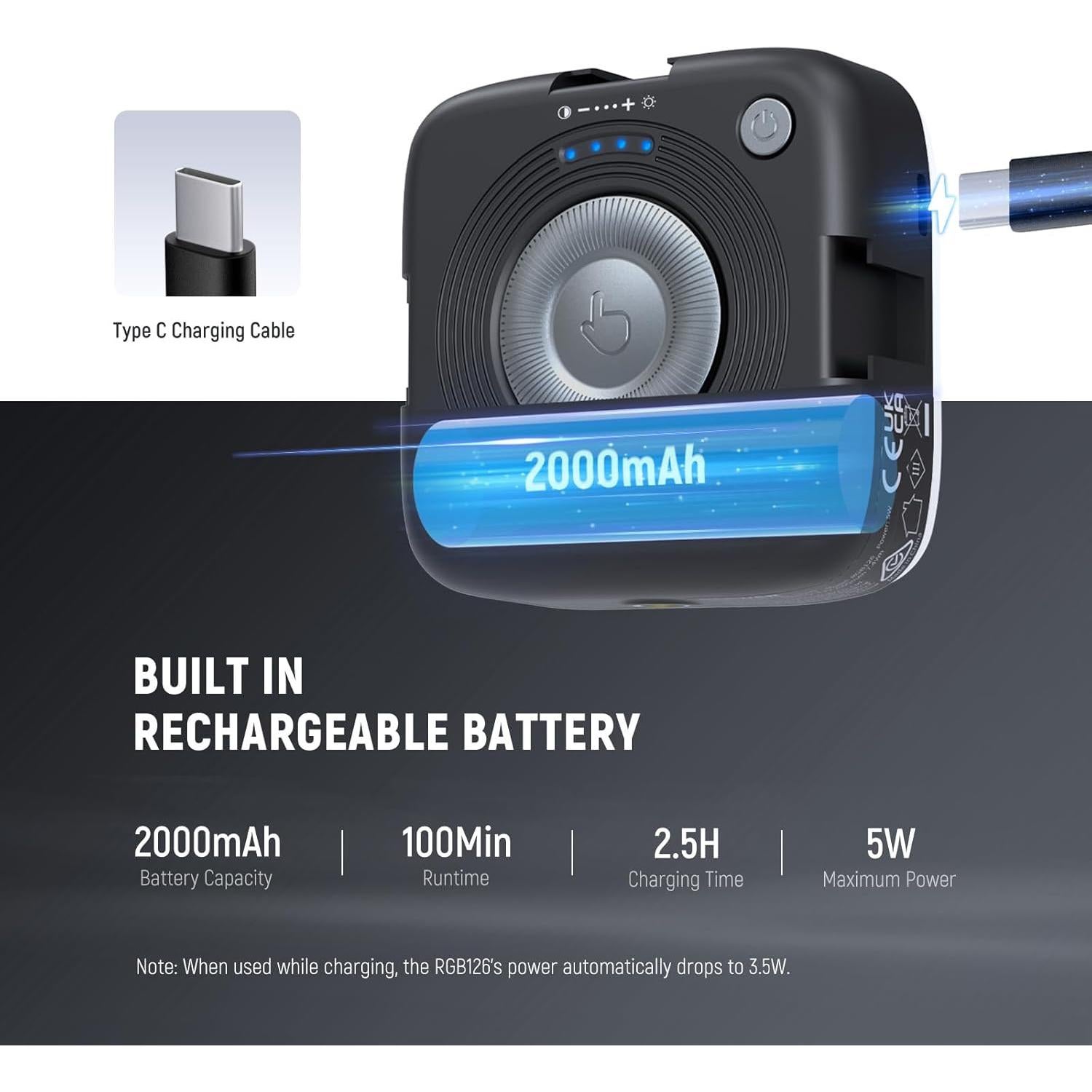 Luz RGB NEEWER RGB126, 126 LEDs, 2000mAh, Compacta y Portátil