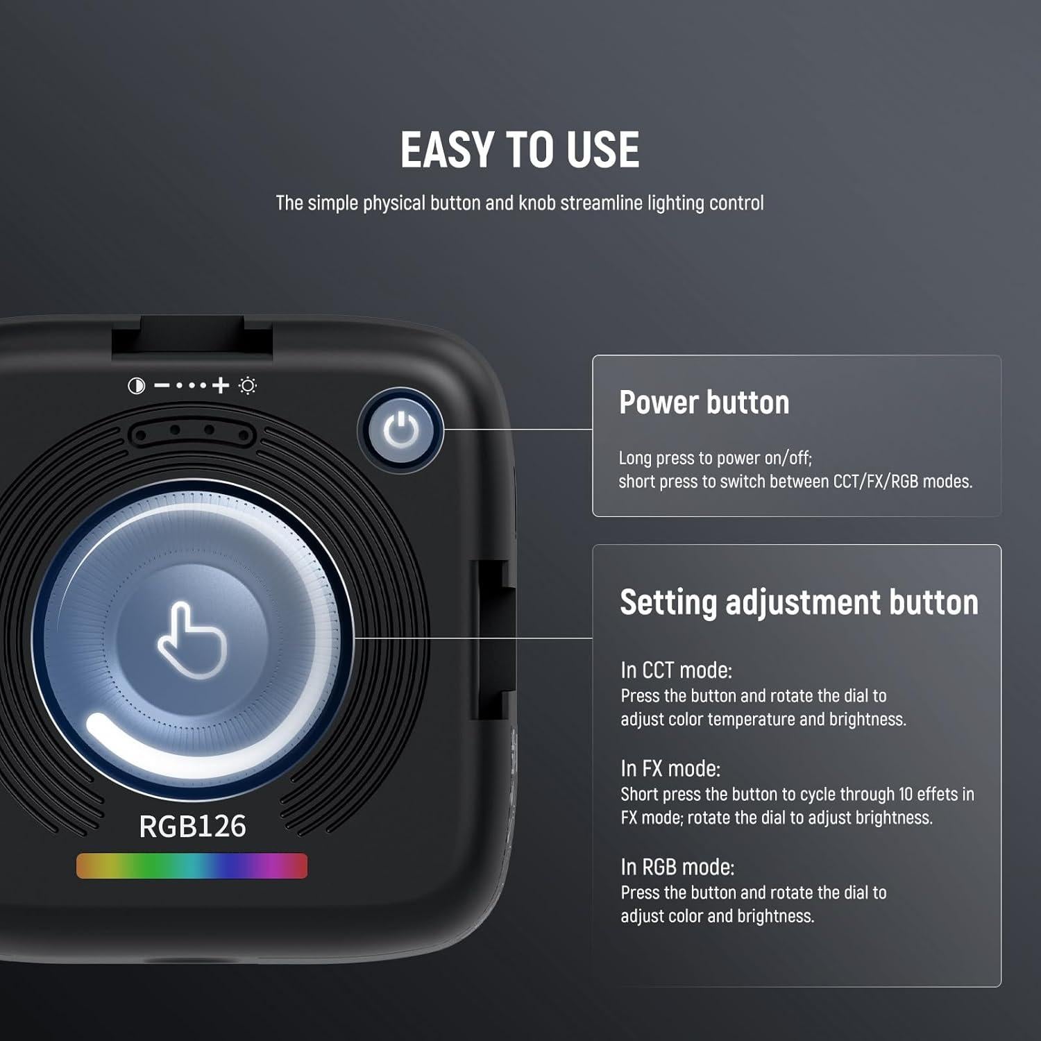 Luz RGB NEEWER RGB126, 126 LEDs, 2000mAh, Compacta y Portátil