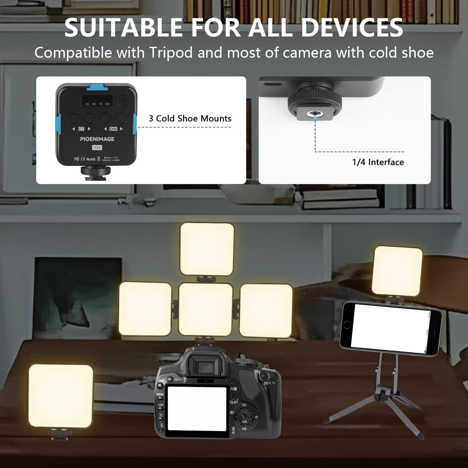 Luz LED de Fotografía PIOENIMAGE Compacta 2500-9000K