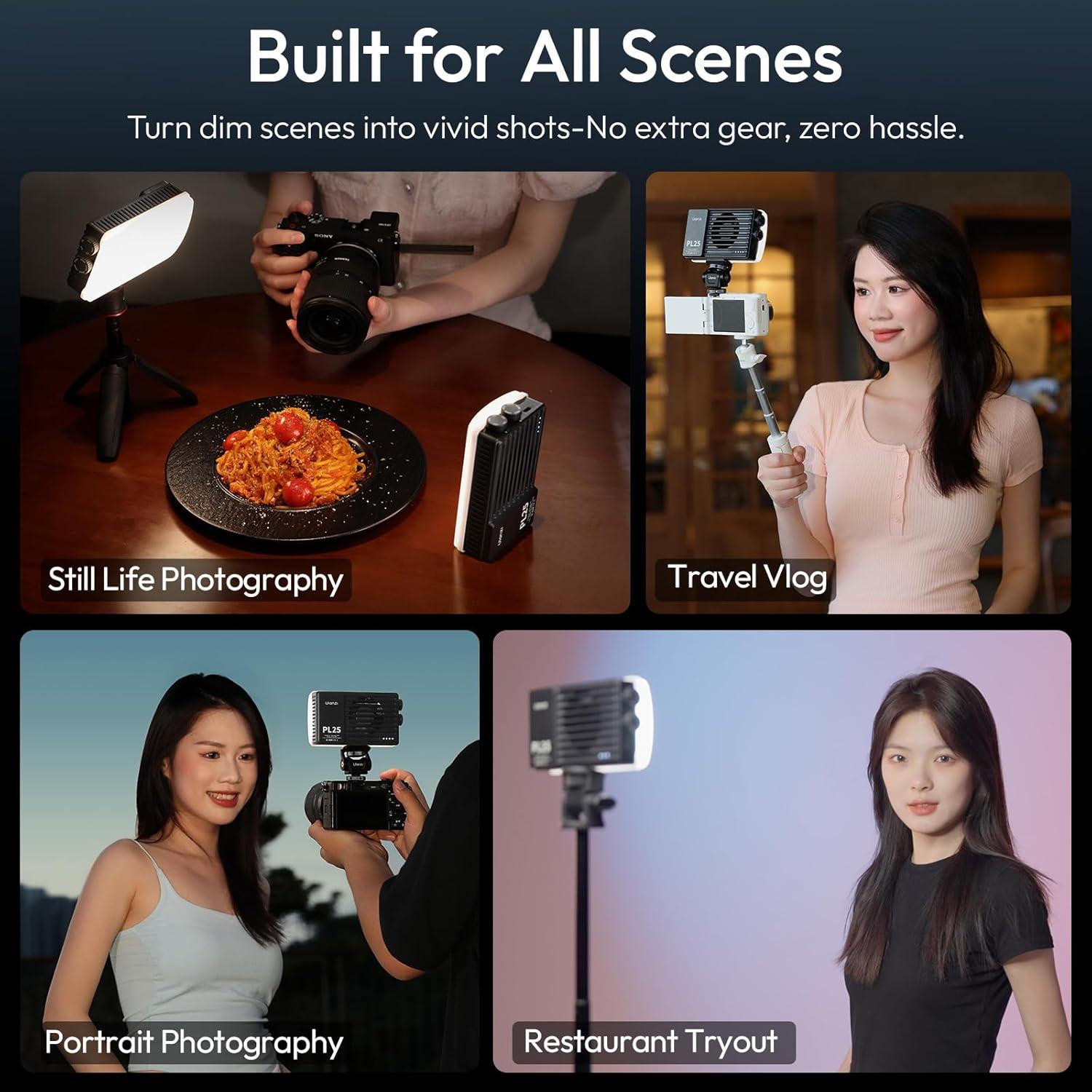 Luz de Video LED ULANZI PL25 Bi-Color 25W 3200Lux 2000mAh