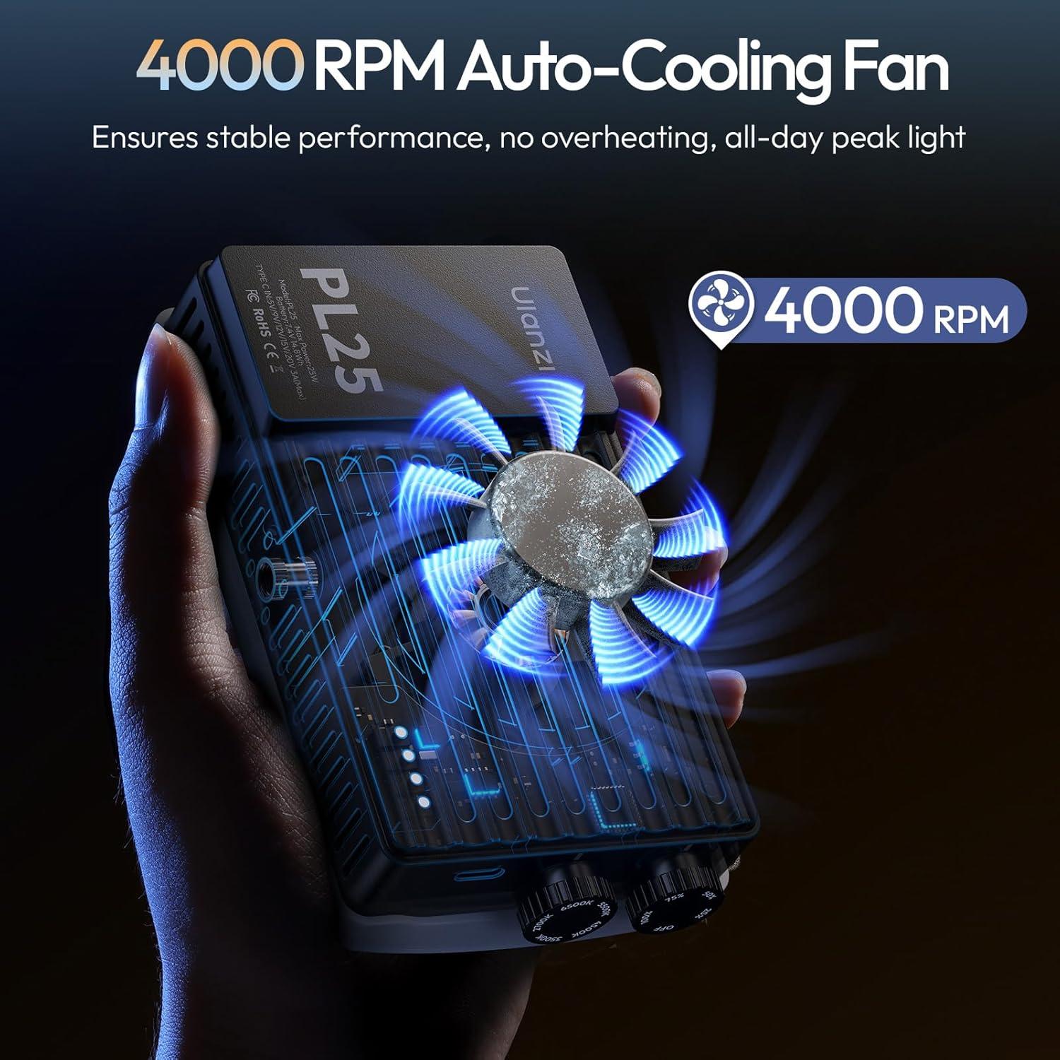 Luz de Video LED ULANZI PL25 Bi-Color 25W 3200Lux 2000mAh